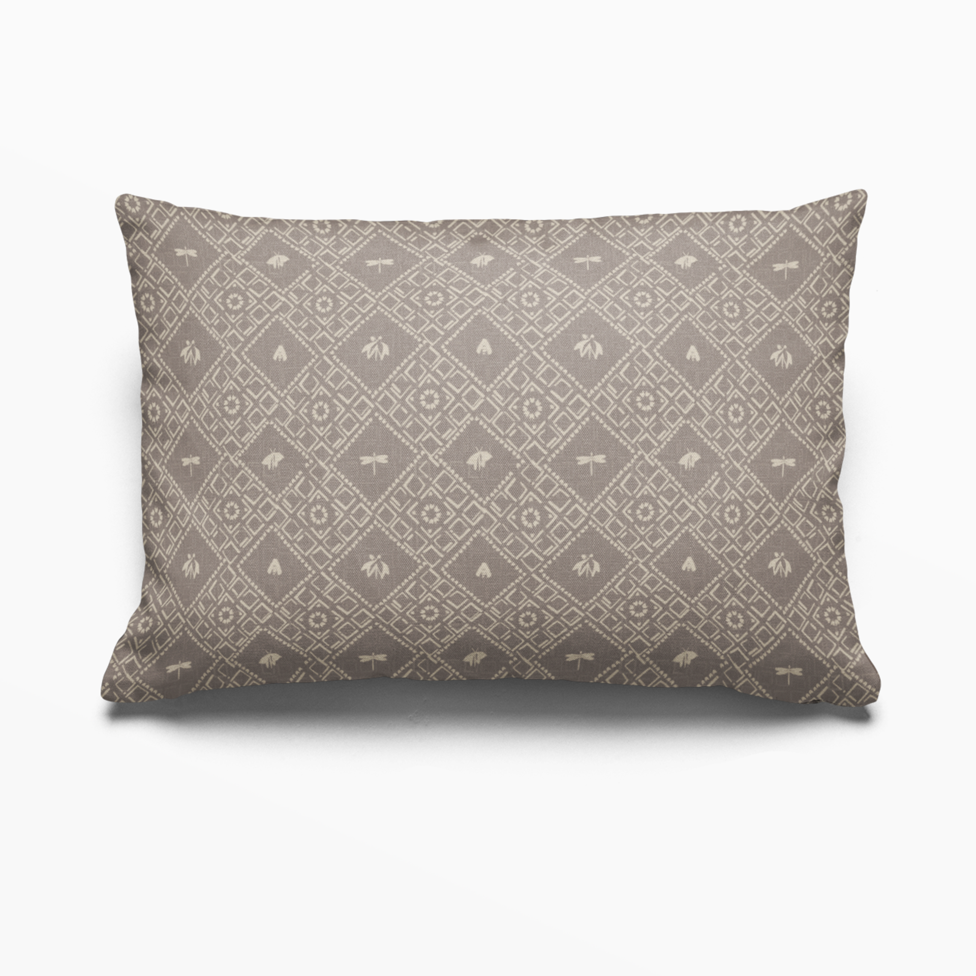 Americana pillow in Camomile by Emily Daws – lumbar shape perfect for cabin beds or mountain homes