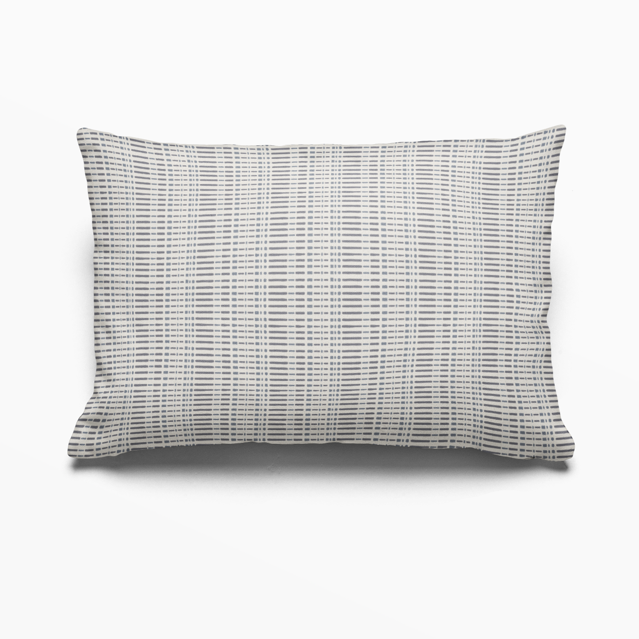 Birch pillow in Pigeon by Emily Daws – lumbar pillow for beds or benches in a soft country interior