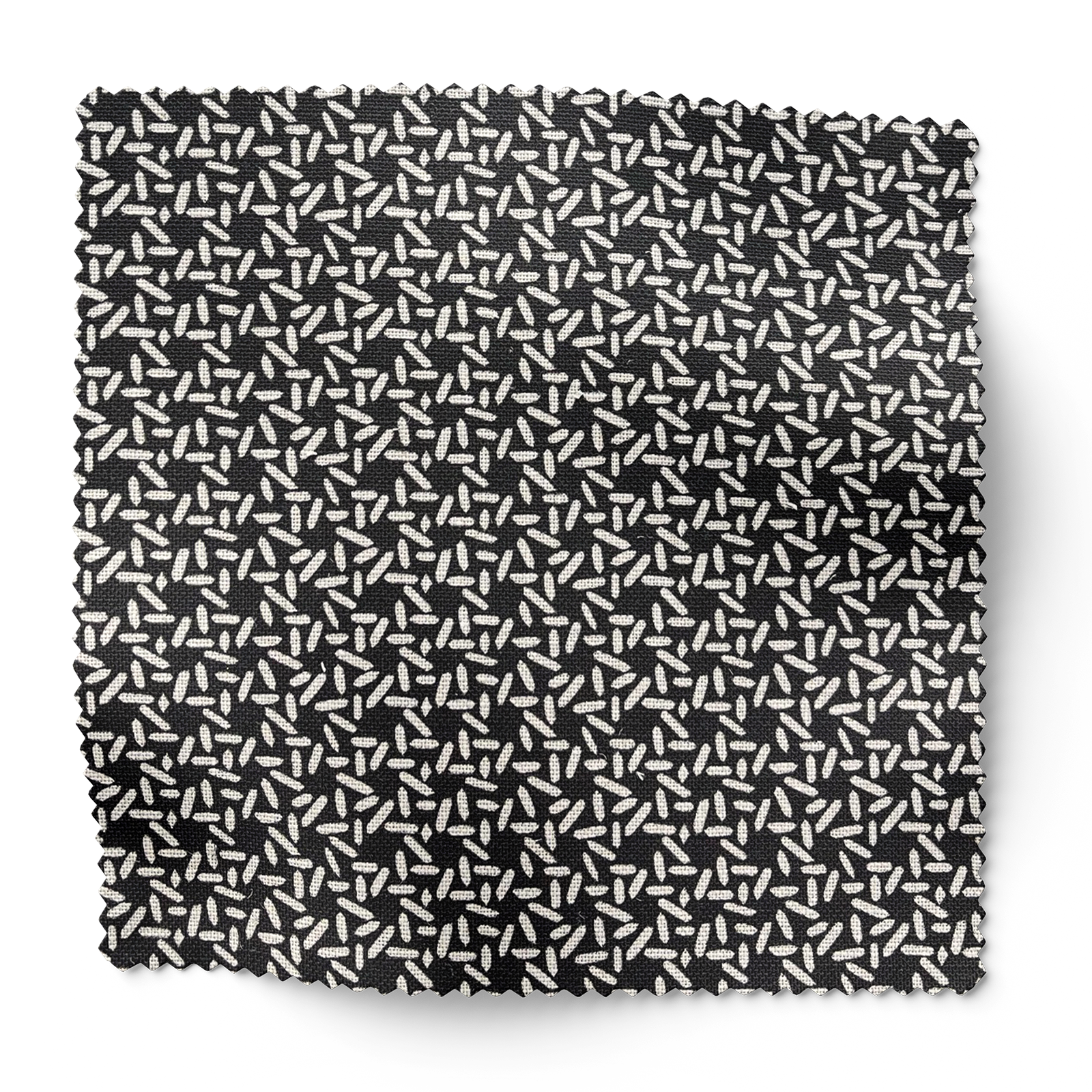 Carolina Rice fabric in Onyx by Emily Daws β swatch view showing pattern and color details β Charleston fabric by the yard for interiors