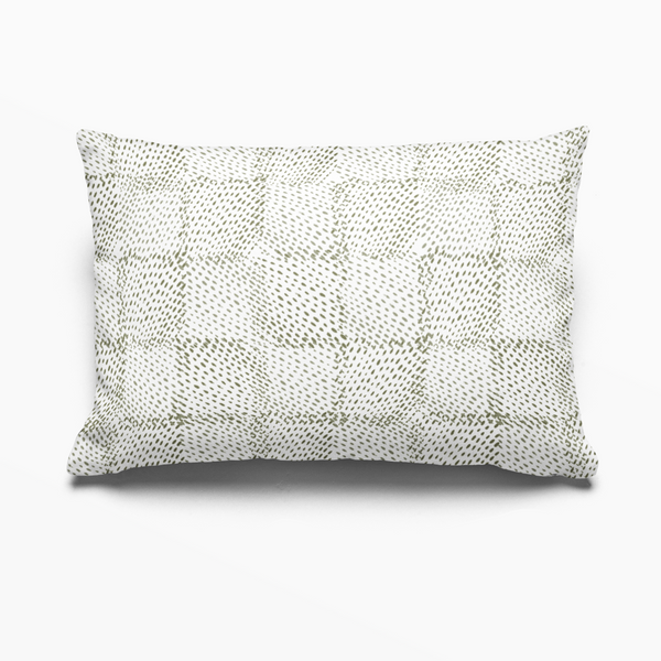 Speckled Check Pillow in Chive
