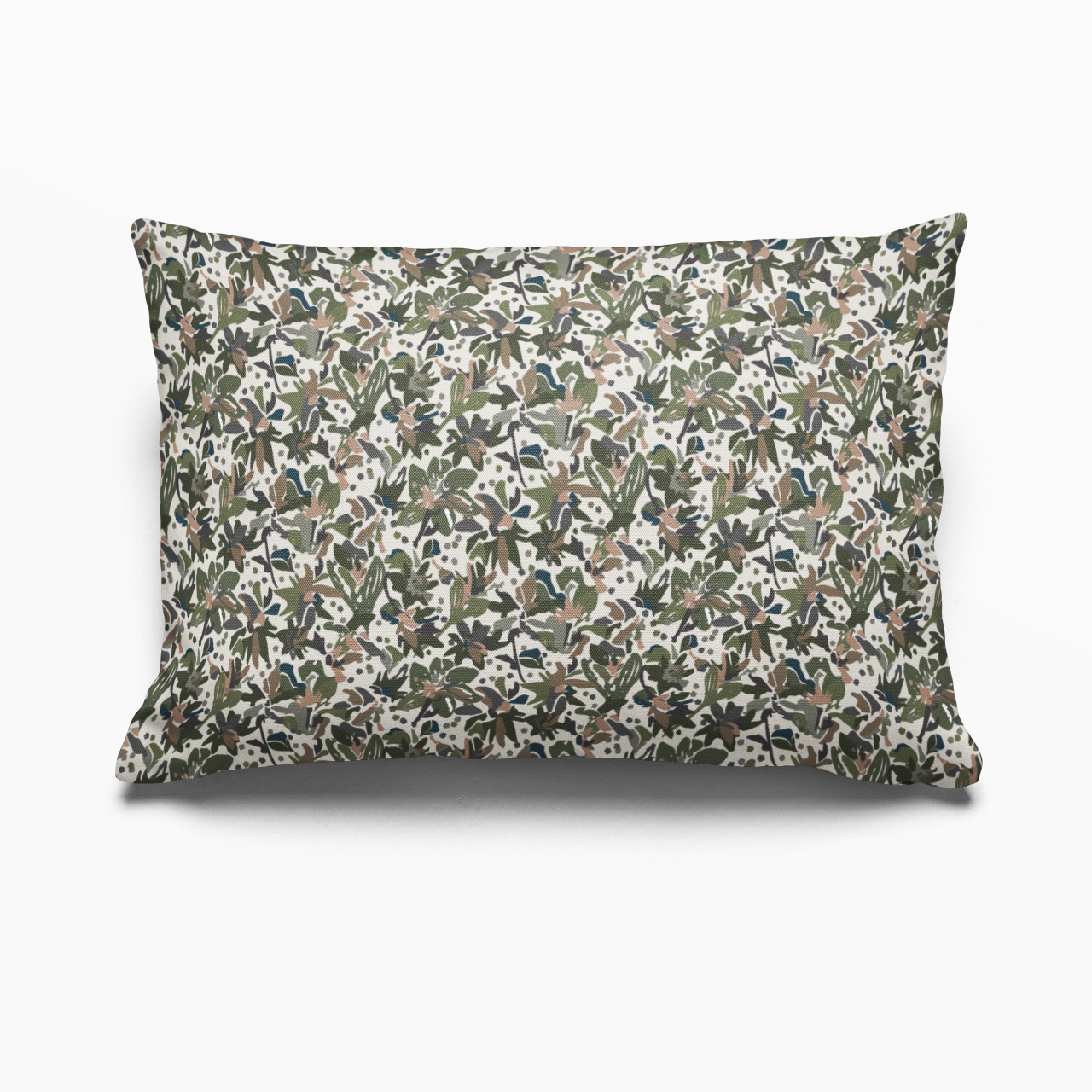 Eden pillow in Olive by Emily Daws – lumbar pillow for beds or benches in a soft country interior