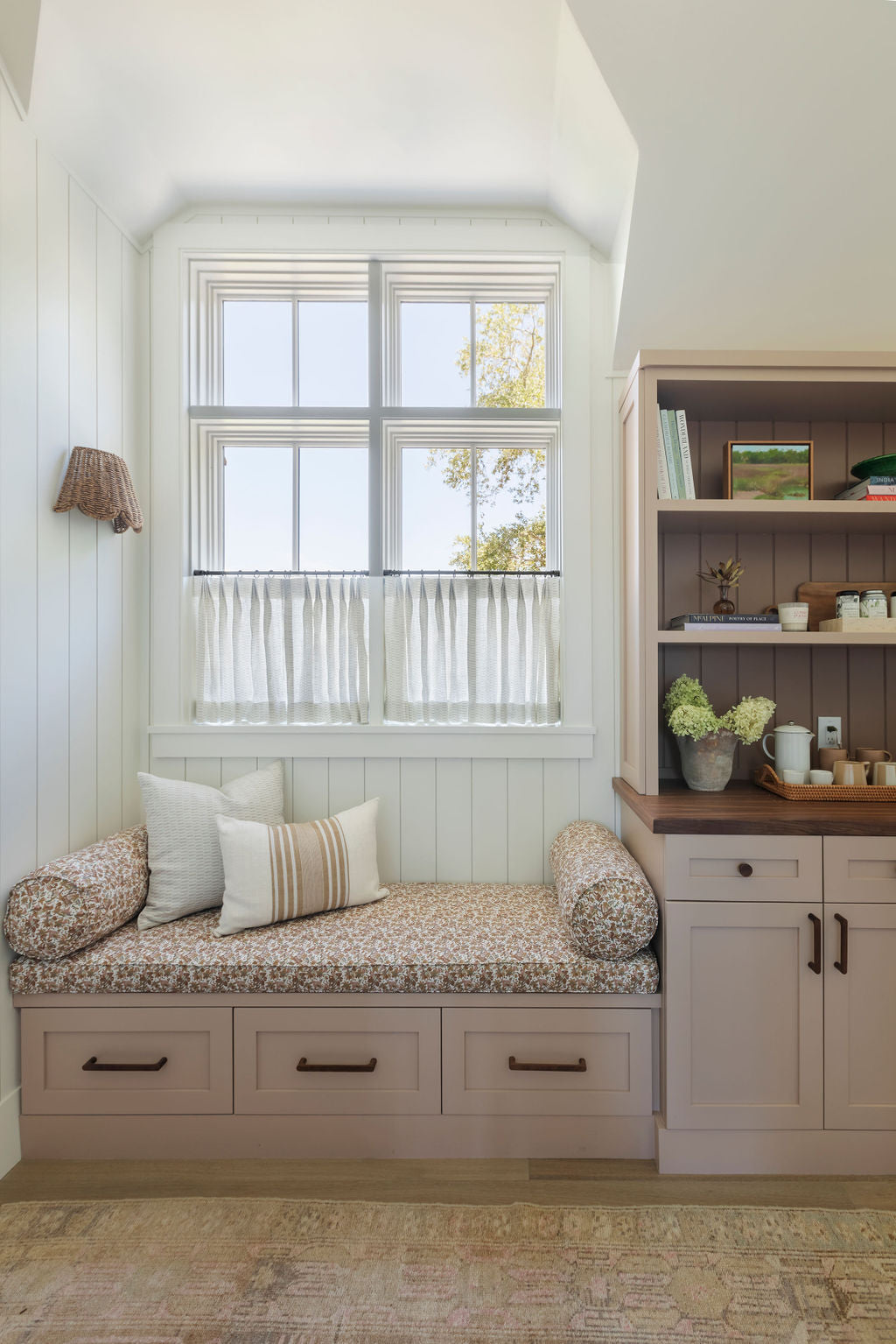 Eden fabric in Autumn styled by Emily Daws – cozy countryside look for floral curtains or cushions