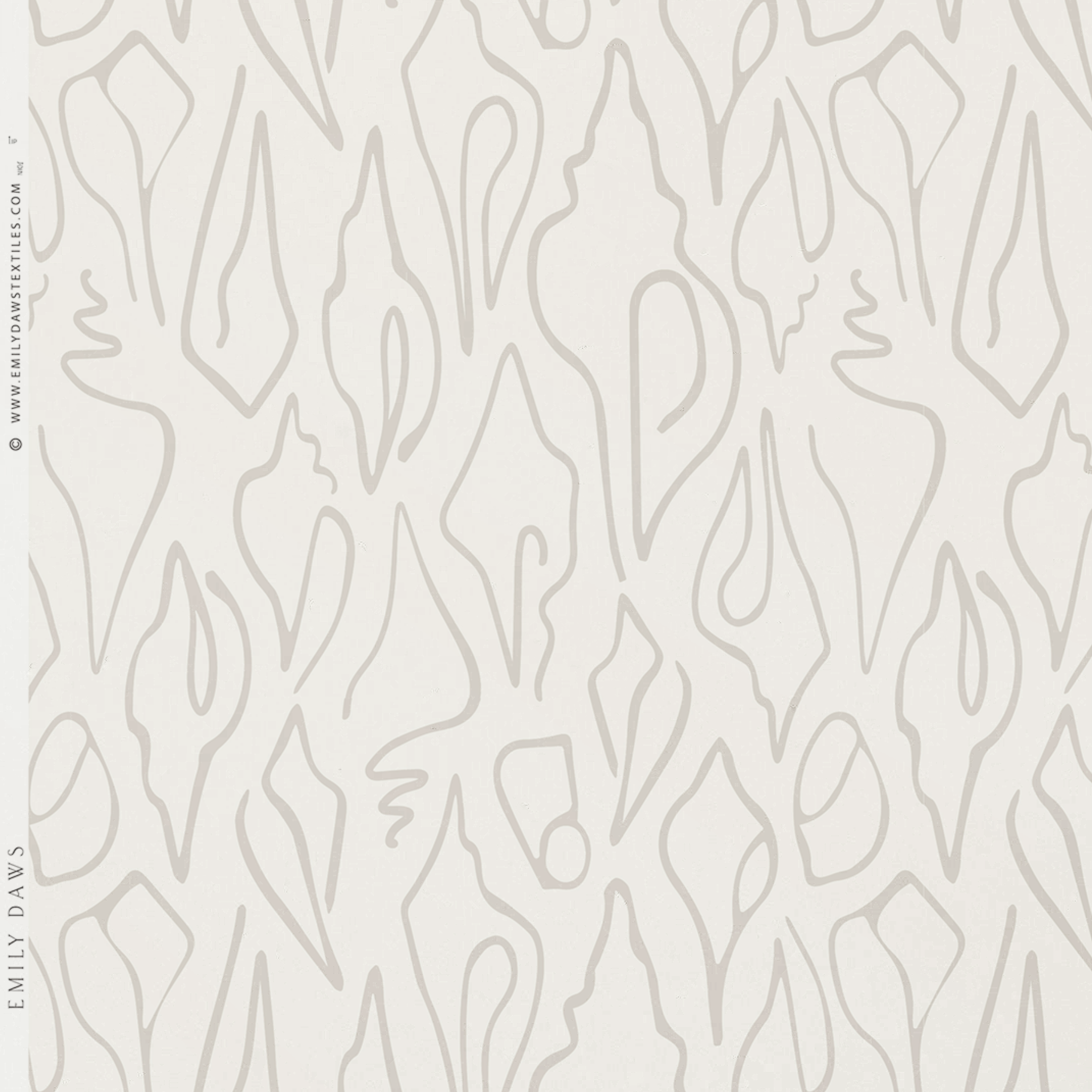 Bespoke smooth wallpaper by Emily Daws, crafted on clay-coated paper for artful, refined interior design projects.