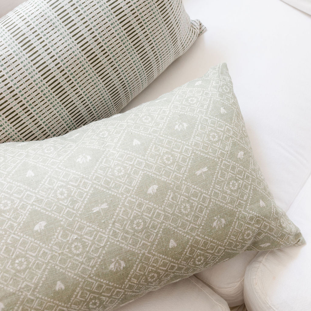 Emily Daws accent pillow in boutique linen, designed for layered, bespoke interiors.