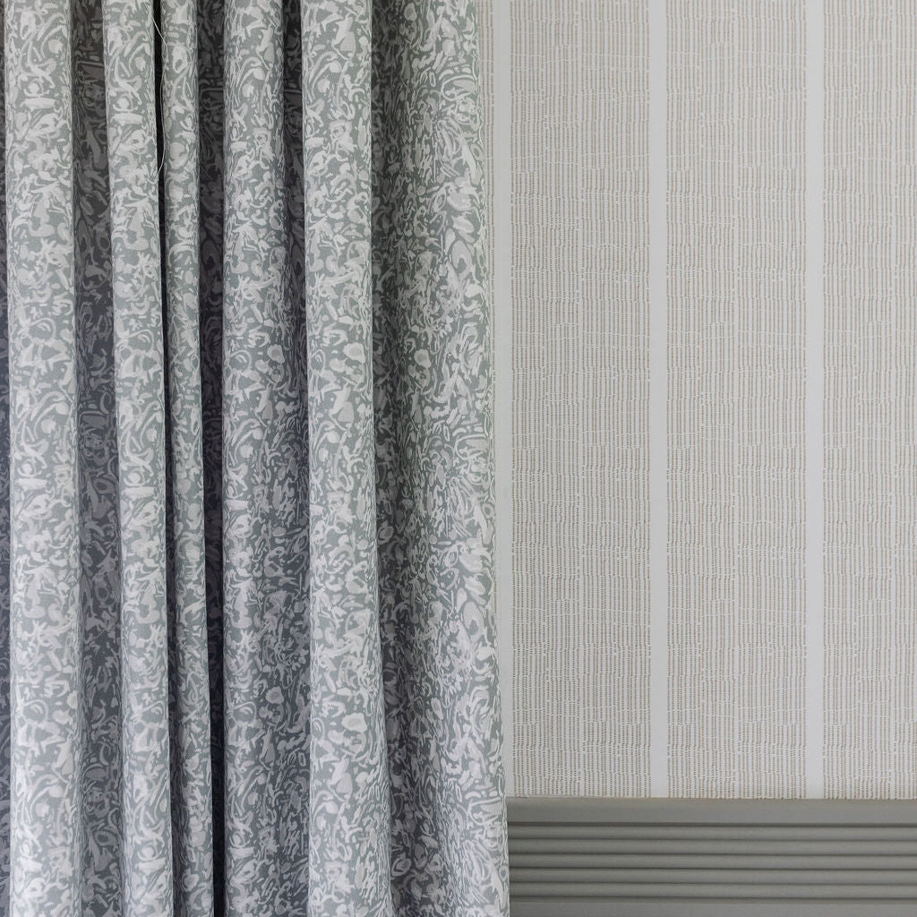 Emily Daws Estuary linen drapery in Artichoke, luxury textiles for interior designers and southern inspired drapery.