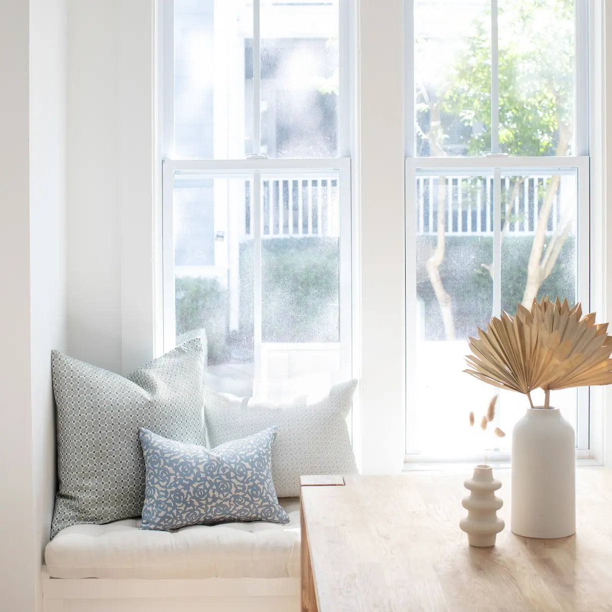 Gardenia Cobalt fabric by Emily Daws — Charleston Collection, available by the yard for drapery and upholstery