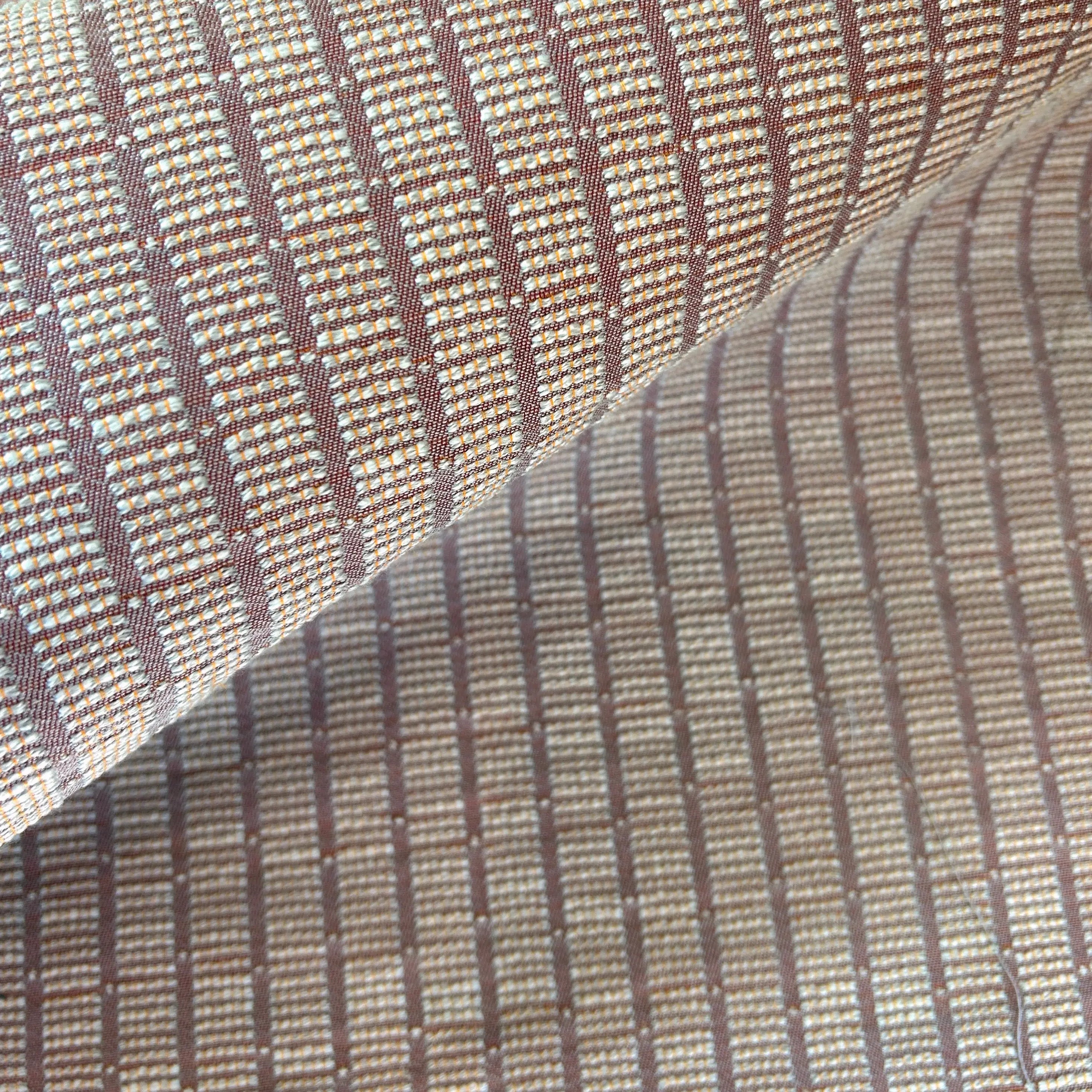 Jetty fabric in Punch by Emily Daws — close-up detail of woven upholstery fabric, Waterways Collection