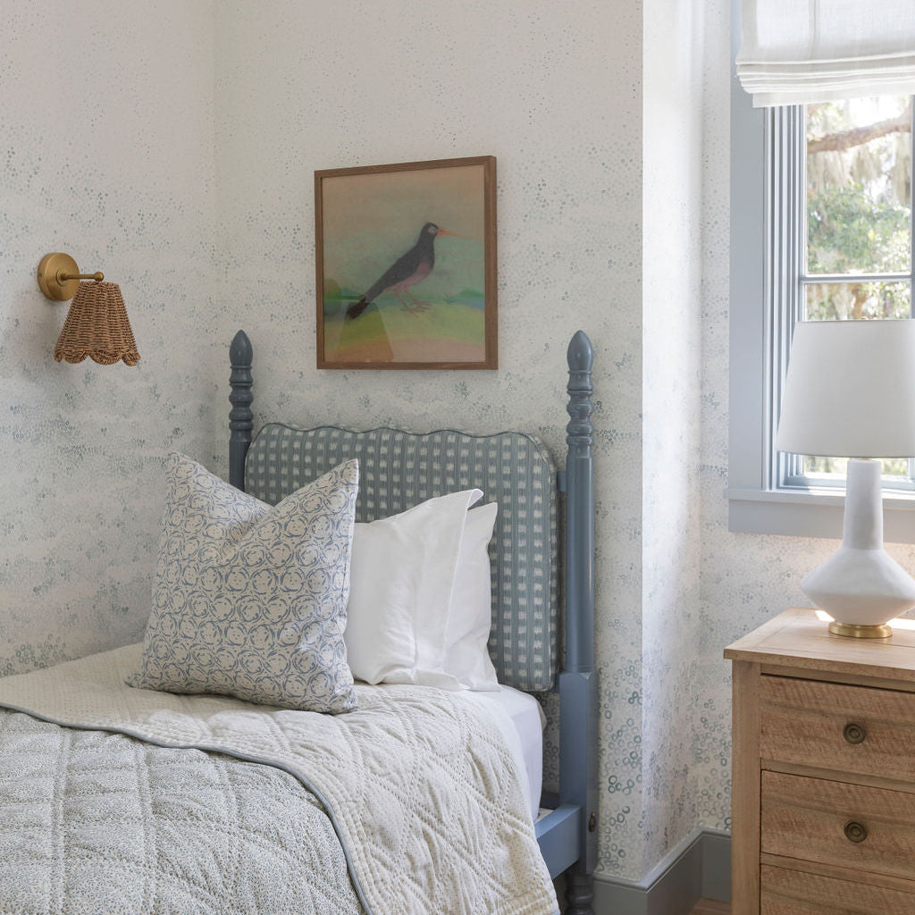 Emily Daws pillows styled in layered tones and textures, crafted for Southern-inspired interiors and cozy spaces.