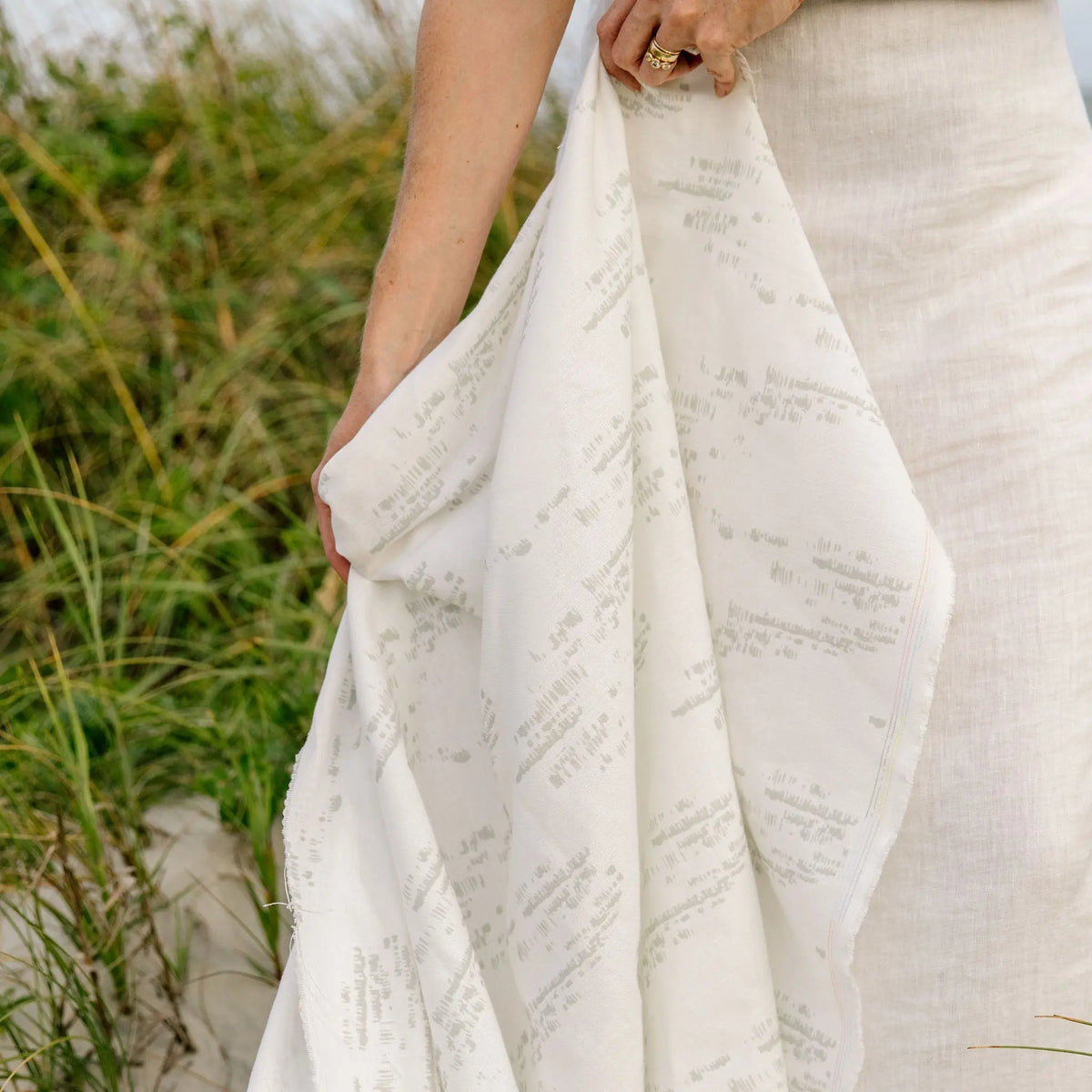 Salt Marsh Laurel fabric by Emily Daws — Waterways Collection, available by the yard for drapery and upholstery