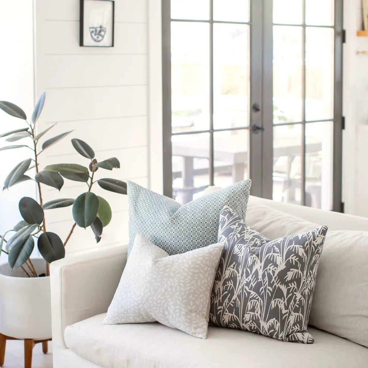Seabrook fabric in Storm by Emily Daws styled in an interior β Sea Island Collection