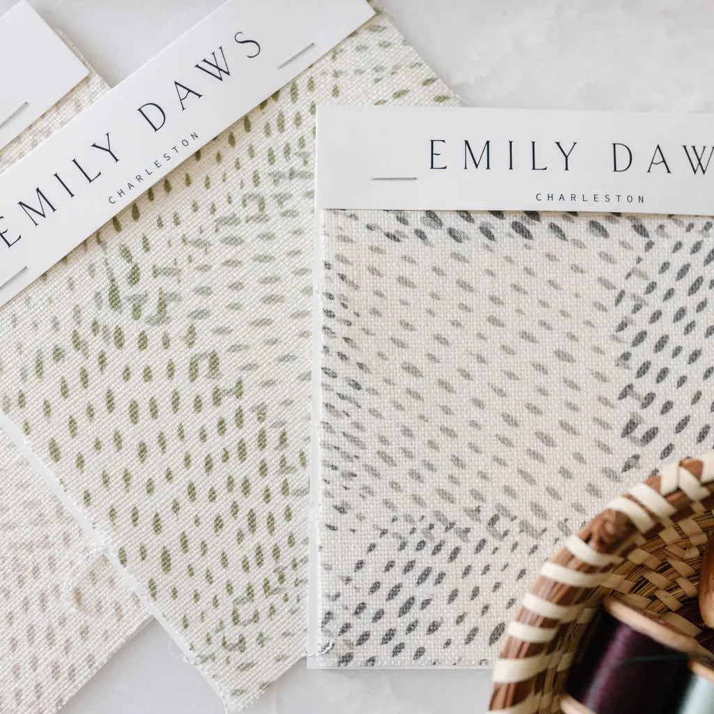 Speckled Check Chive fabric by Emily Daws — Fauna Collection, available by the yard for drapery and upholstery