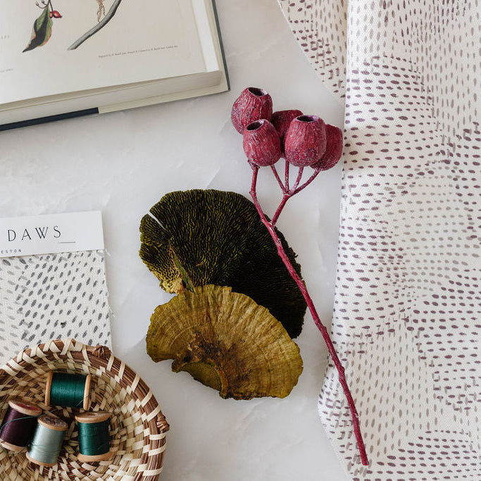 Emily Daws fabric in small-batch linen, designed for interior designers creating bespoke window treatments and pillows.