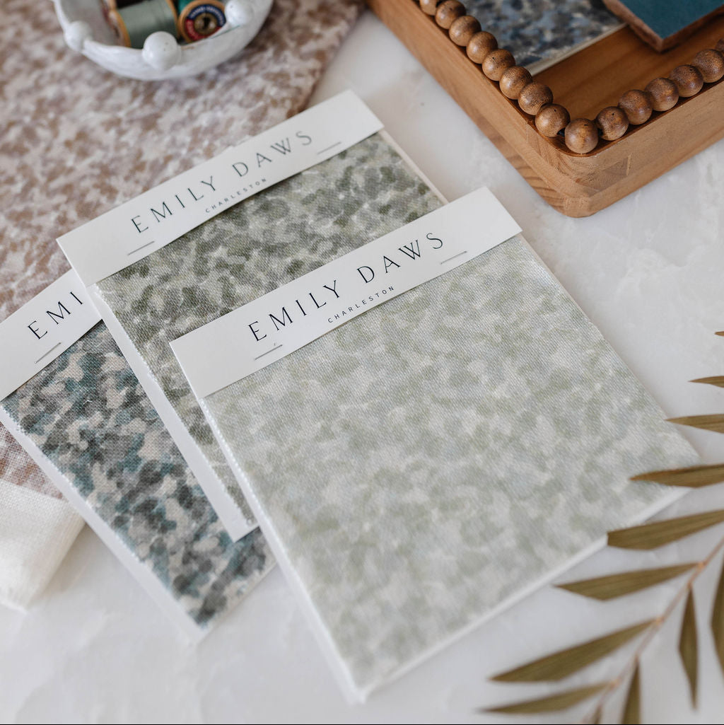 Small-batch fabric by Emily Daws created for interior designers seeking artisanal wallcoverings, pillows, and textiles.