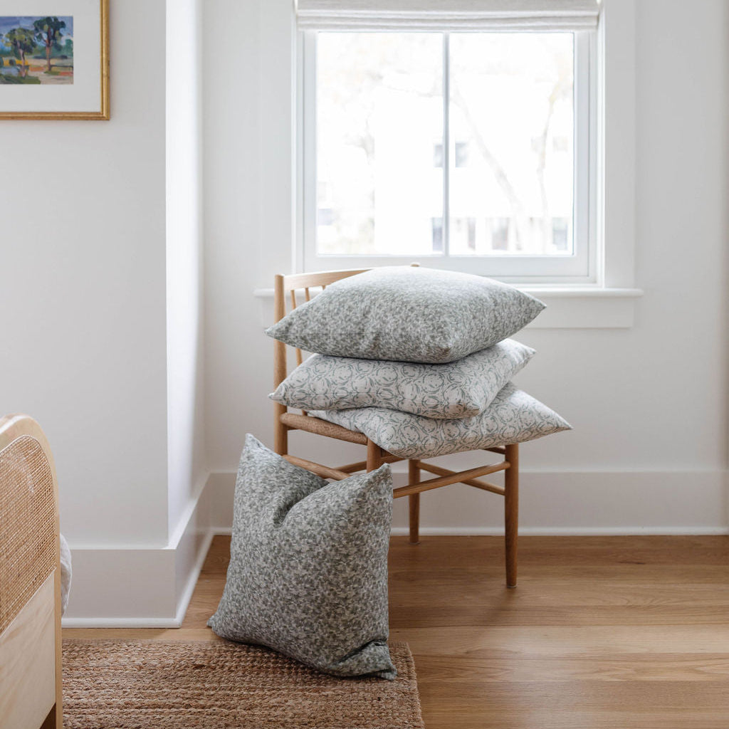 Custom linen fabric by Emily Daws, suitable for window treatments, pillows, and wallcoverings in boutique interiors.