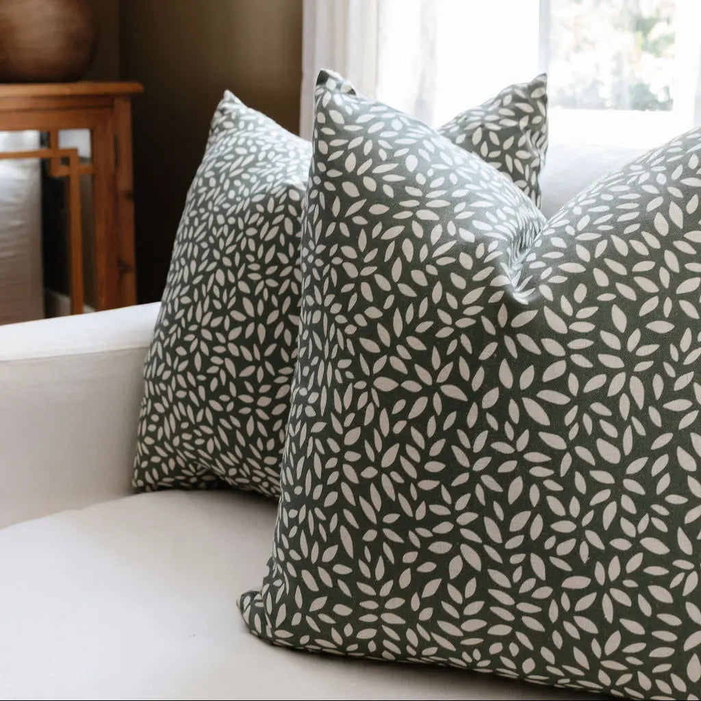 Wadmalaw fabric in Forest by Emily Daws styled in an interior β Sea Island Collection