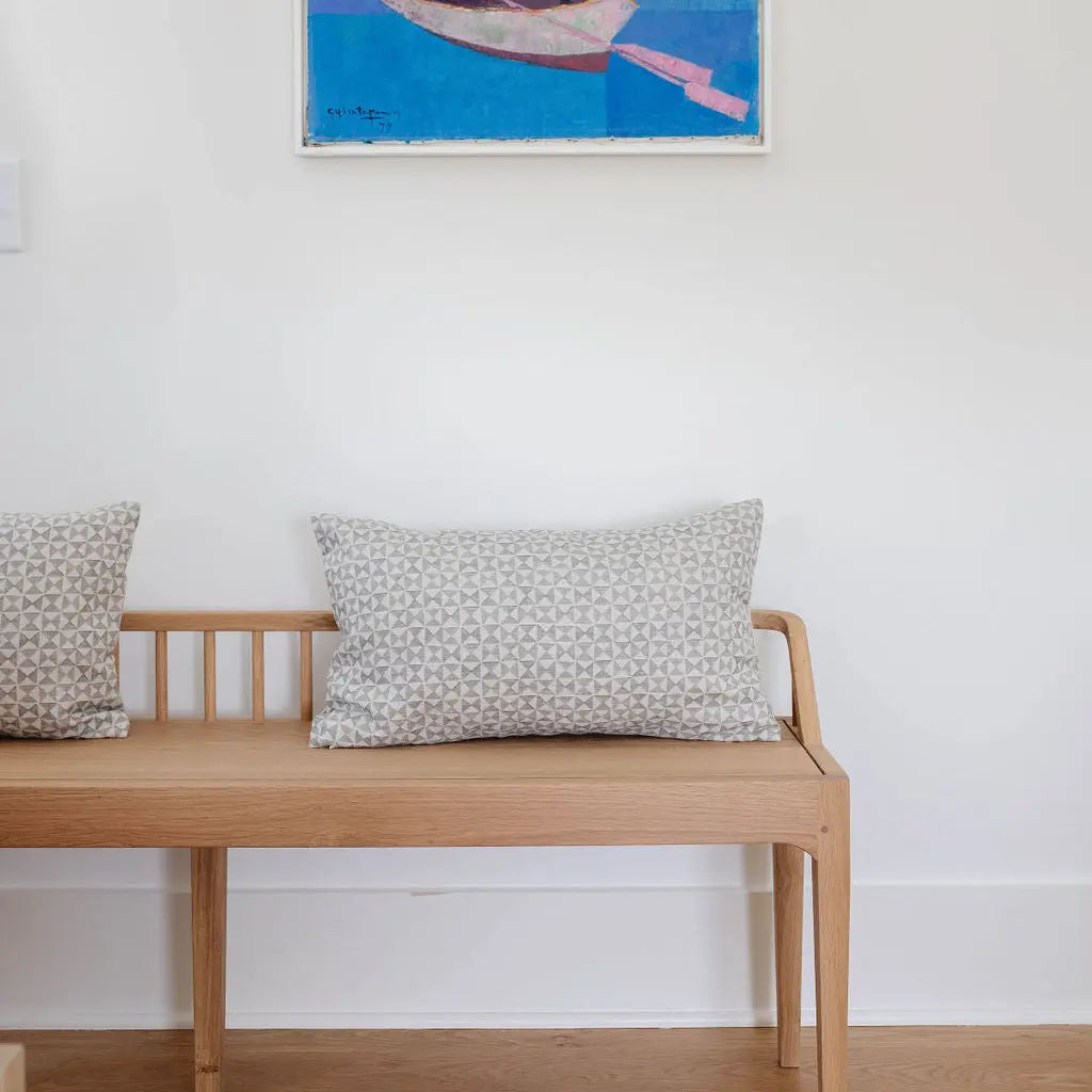 Kaleidoscope fabric in Cashmere by Emily Daws styled in an interior — Fauna Collection