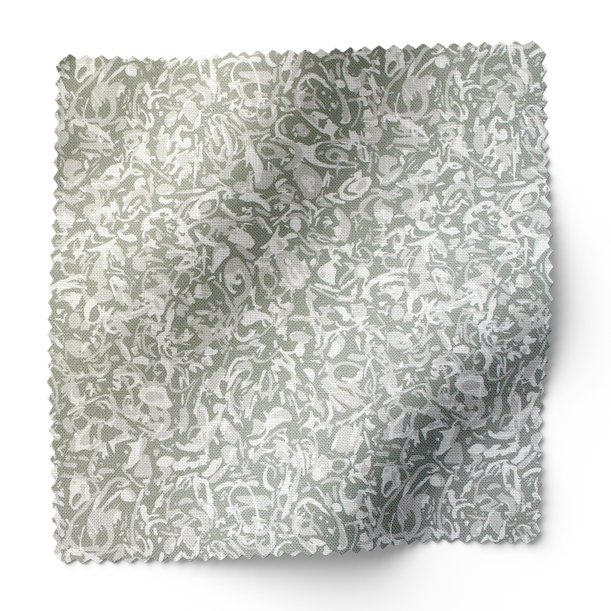 Estuary fabric swatch in Artichoke by Emily Daws — 6x6 Belgian linen sample, Waterways Collection