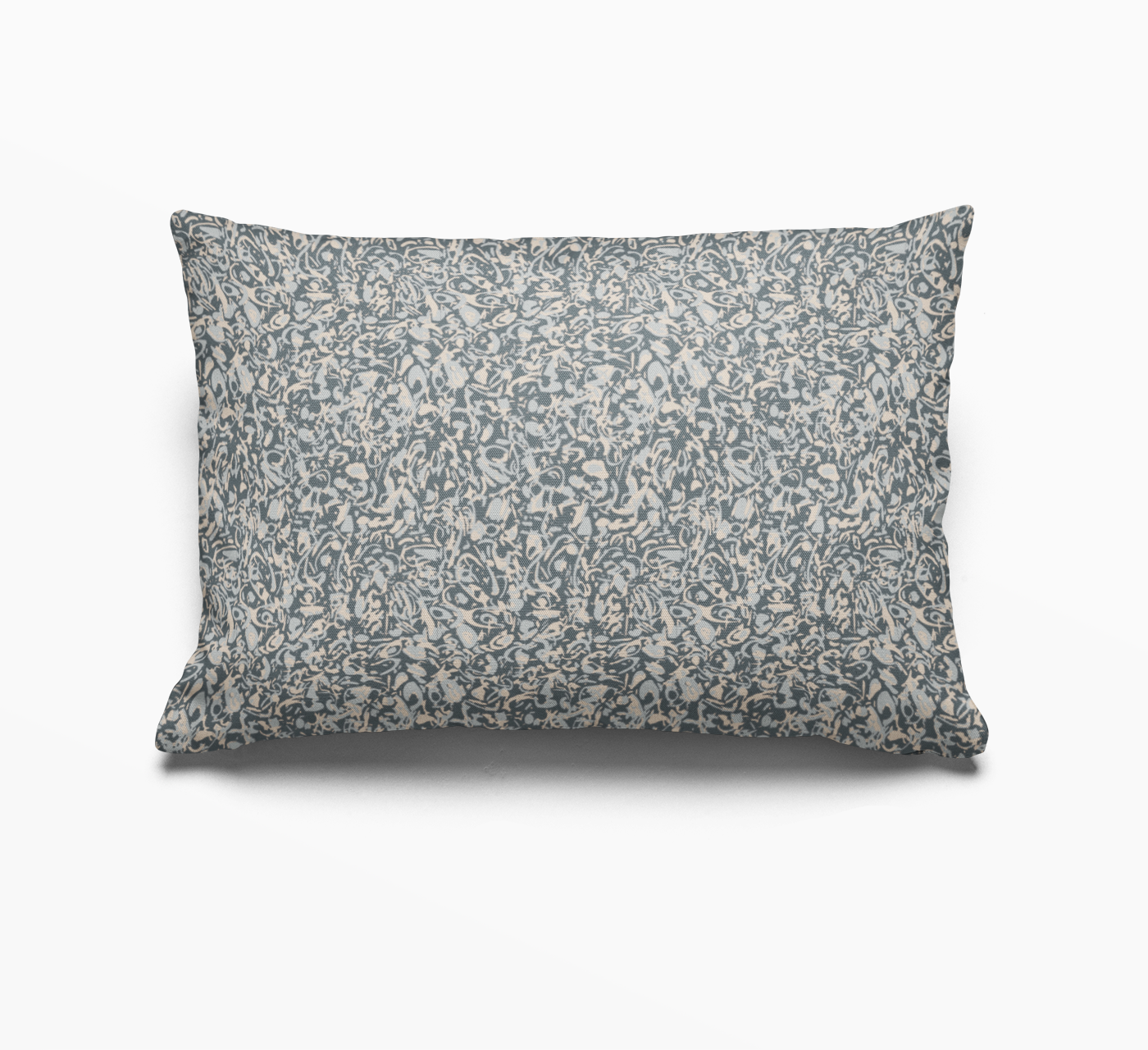 Estuary pillow in Peacock by Emily Daws – lumbar style for benches, sofas, or window seats in coastal homes