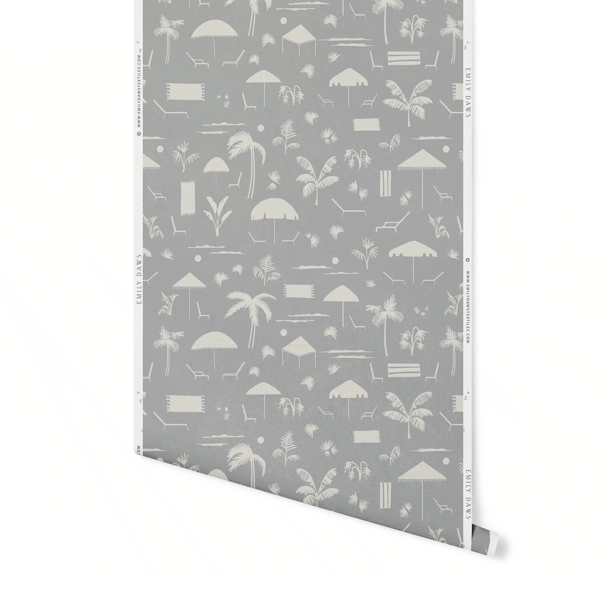 Emily Daws Folly Toile wallpaper in Harbor – close-up showing texture and tone of design