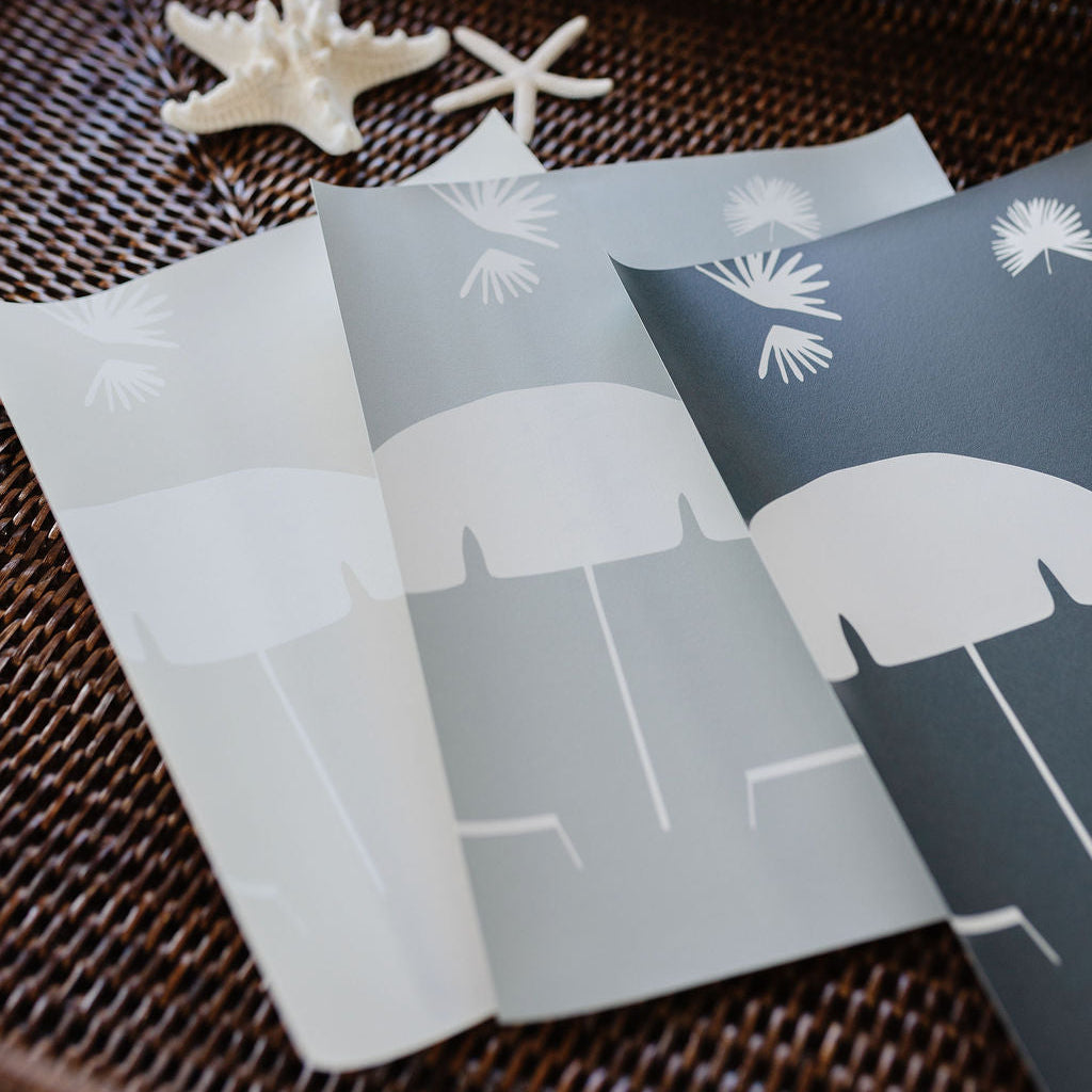 Folly Toile wallpaper in Harbor styled by Emily Daws – luxury coastal look for waterfront dining room