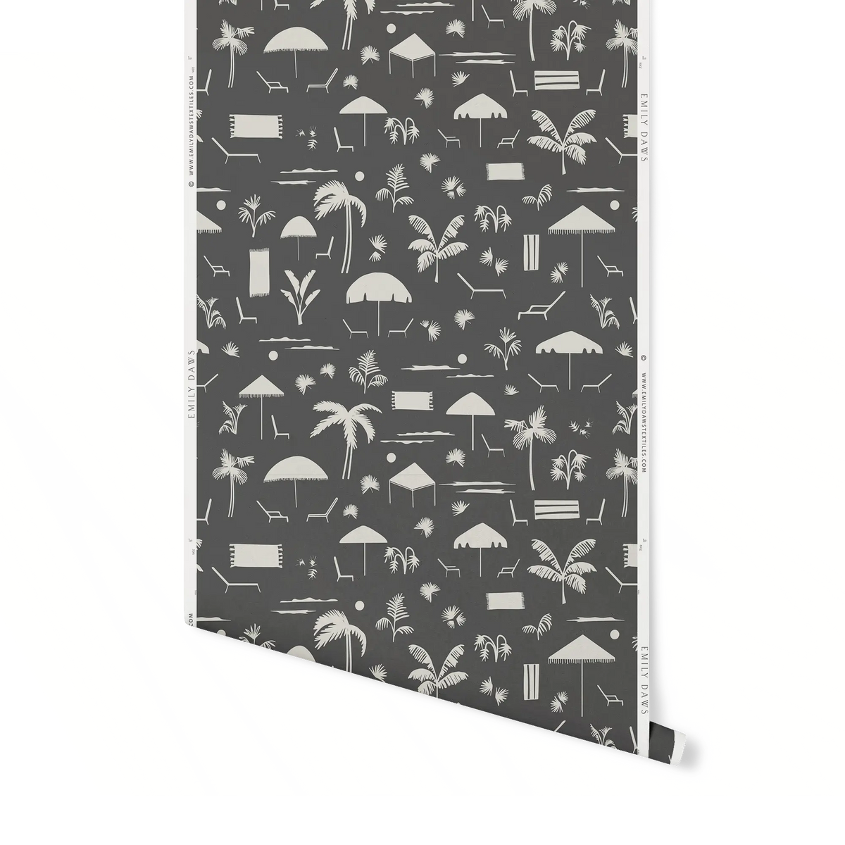 Folly Toile Grasscloth wallpaper in Storm – close-up showing texture and tone of design