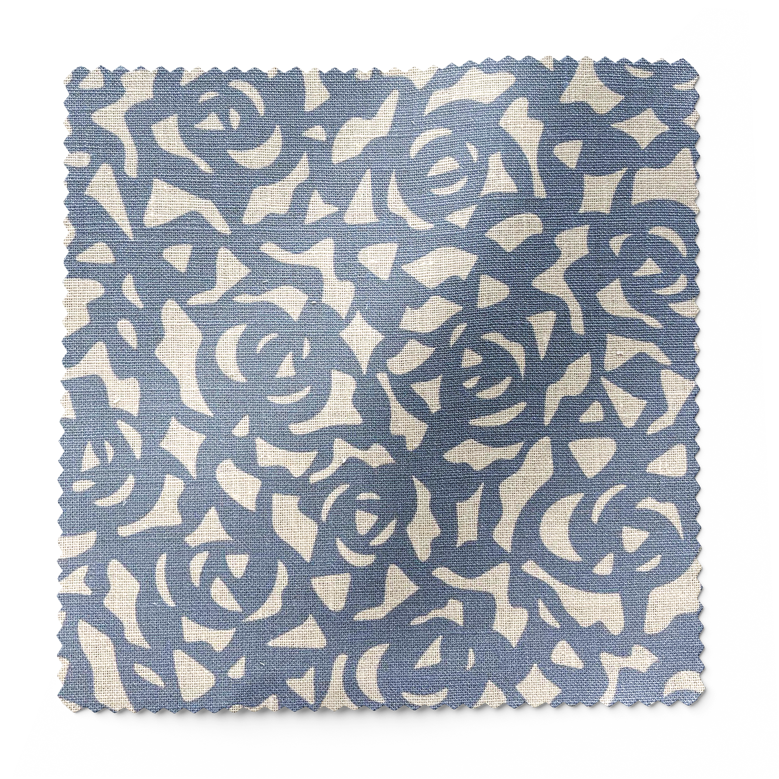Gardenia fabric in Cobalt by Emily Daws – swatch view showing pattern and color details – Charleston fabric by the yard for interiors