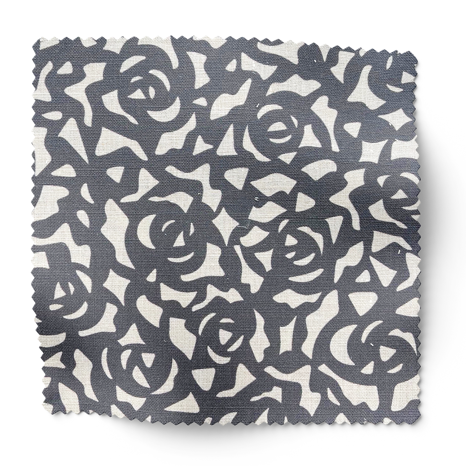 Gardenia fabric in Indigo by Emily Daws – swatch view showing pattern and color details – Charleston fabric by the yard for interiors