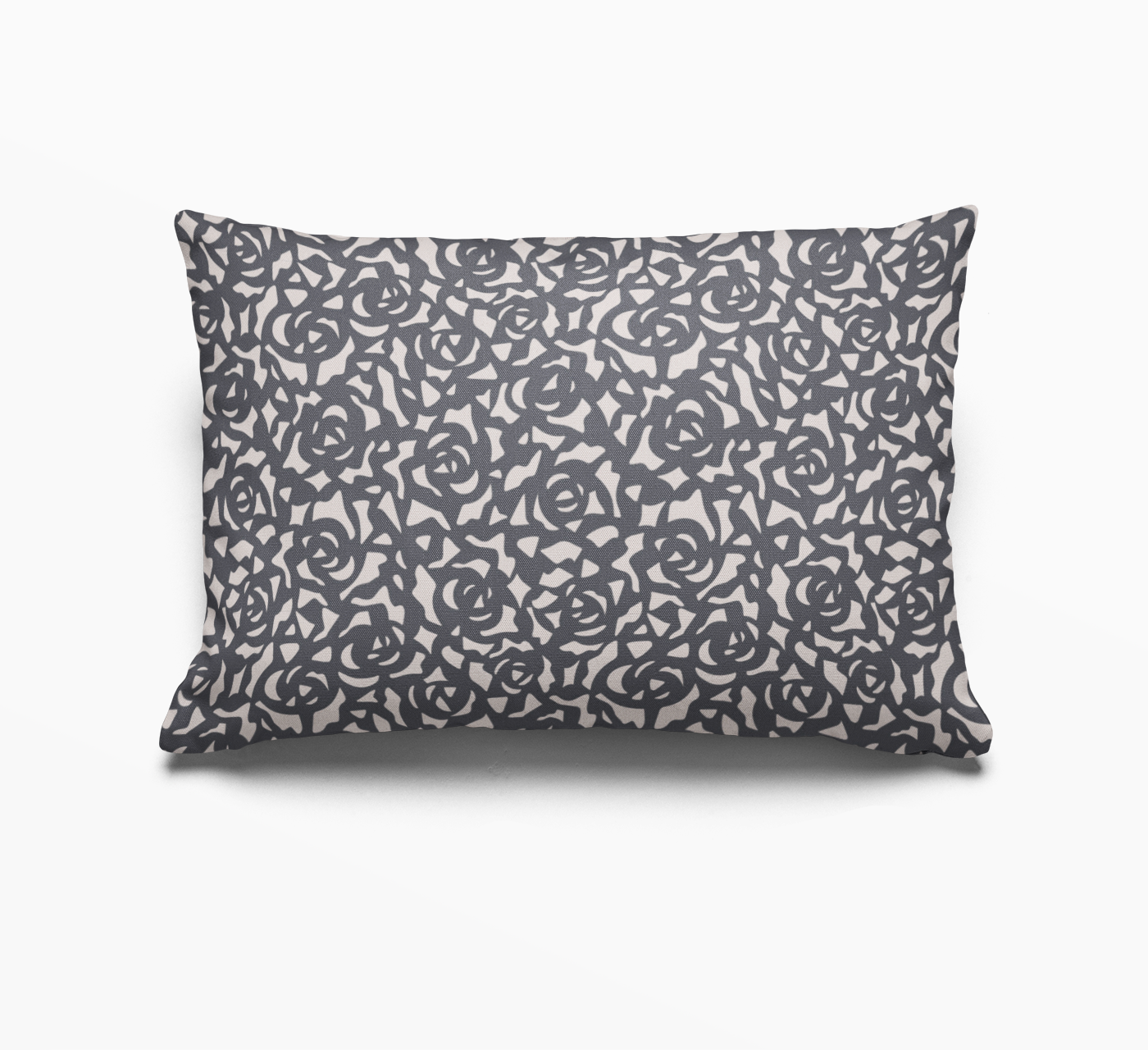Gardenia pillow in Indigo by Emily Daws – lumbar throw pillow for beds, benches, or accent chairs