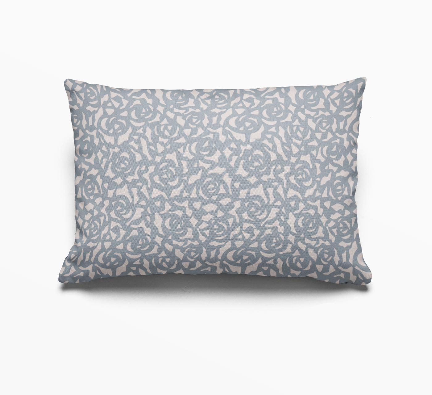 Gardenia pillow in Marina by Emily Daws – lumbar throw pillow for beds, benches, or accent chairs