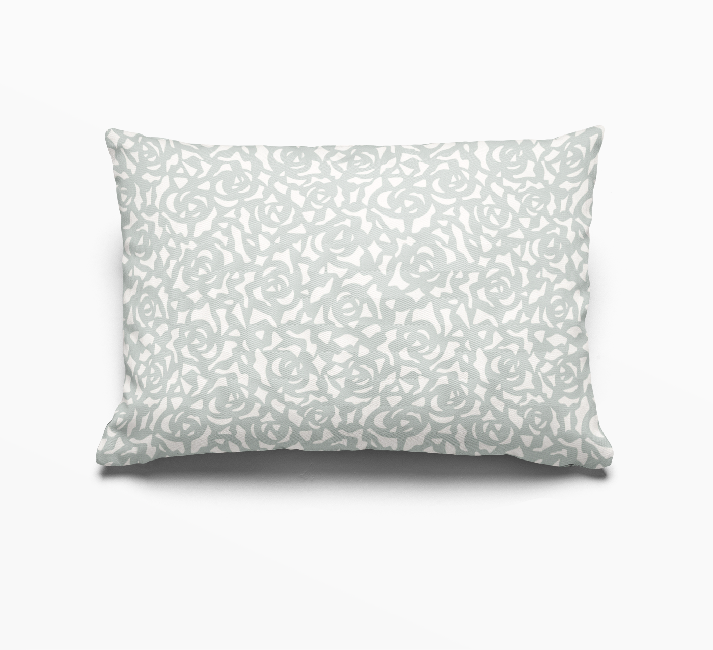 Gardenia pillow in Mist by Emily Daws – lumbar throw pillow for beds, benches, or accent chairs