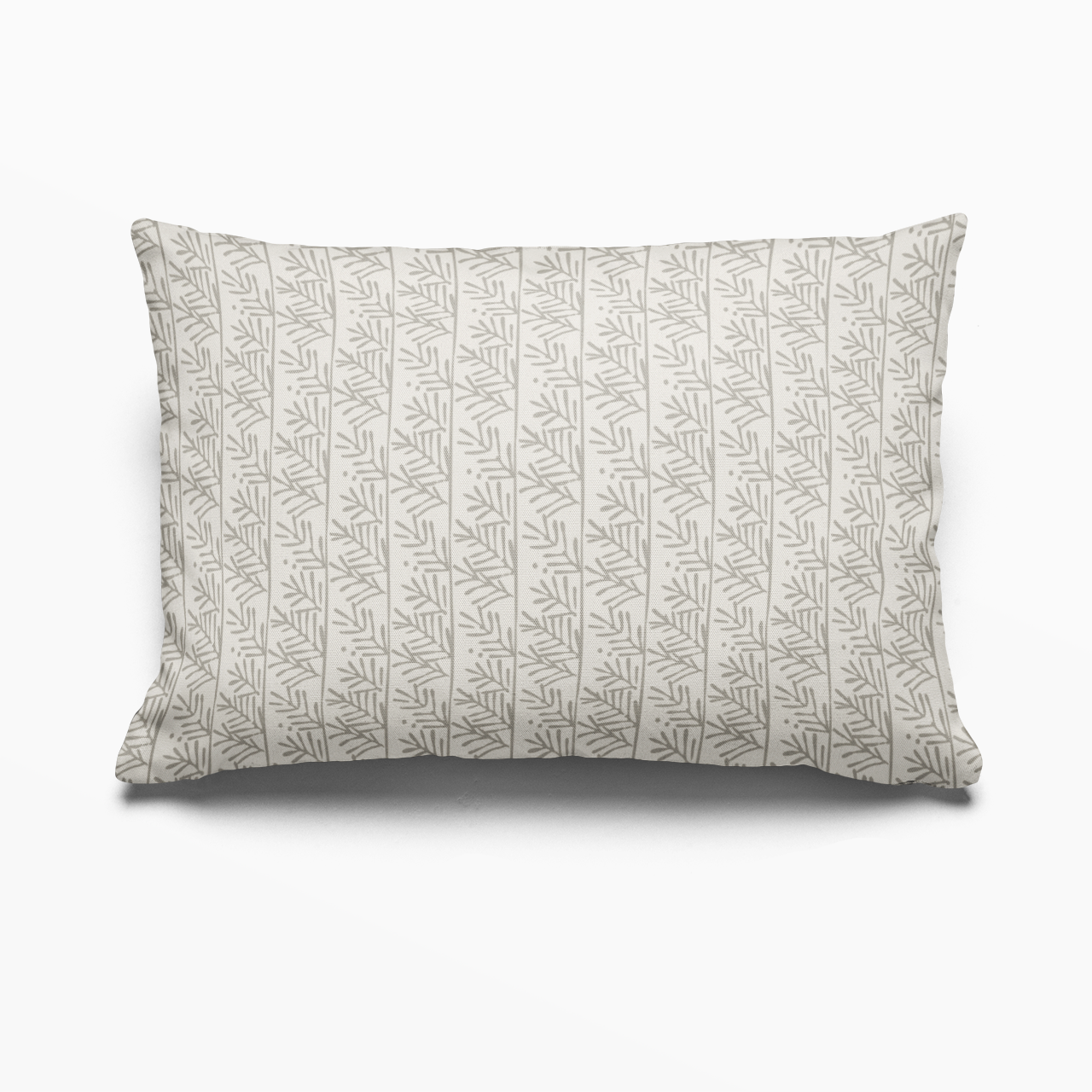 Hemlock pillow in Frost by Emily Daws – lumbar pillow for beds or benches in a soft country interior