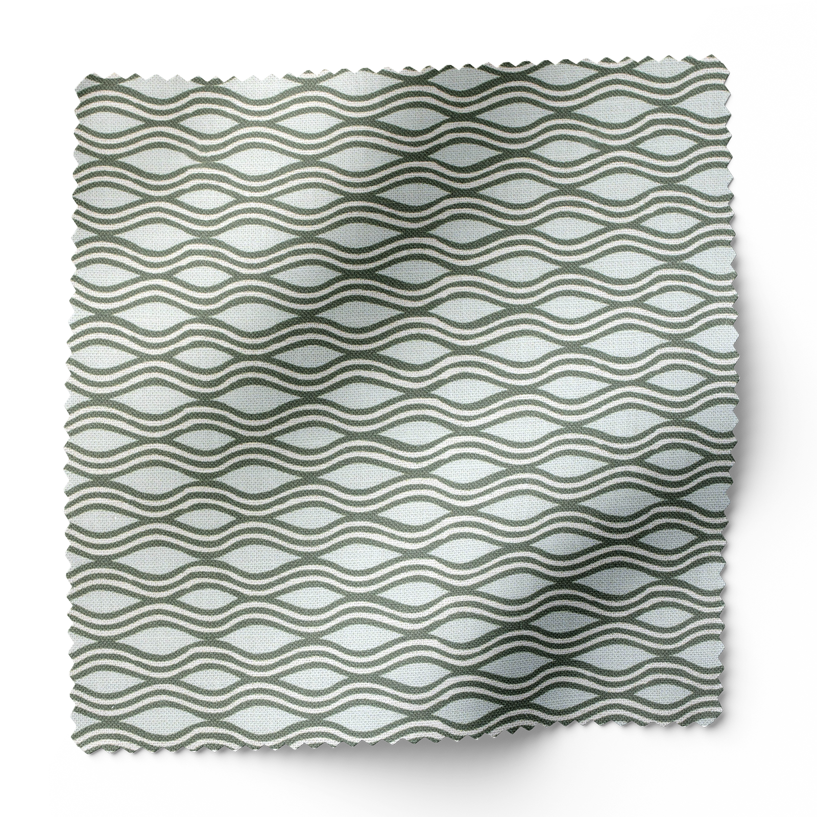 Inlet fabric in Juniper by Emily Daws – swatch view showing pattern and color for coastal interiors – Waterways fabric collection; Charleston luxury fabric by the yard for interiors and coastal homes