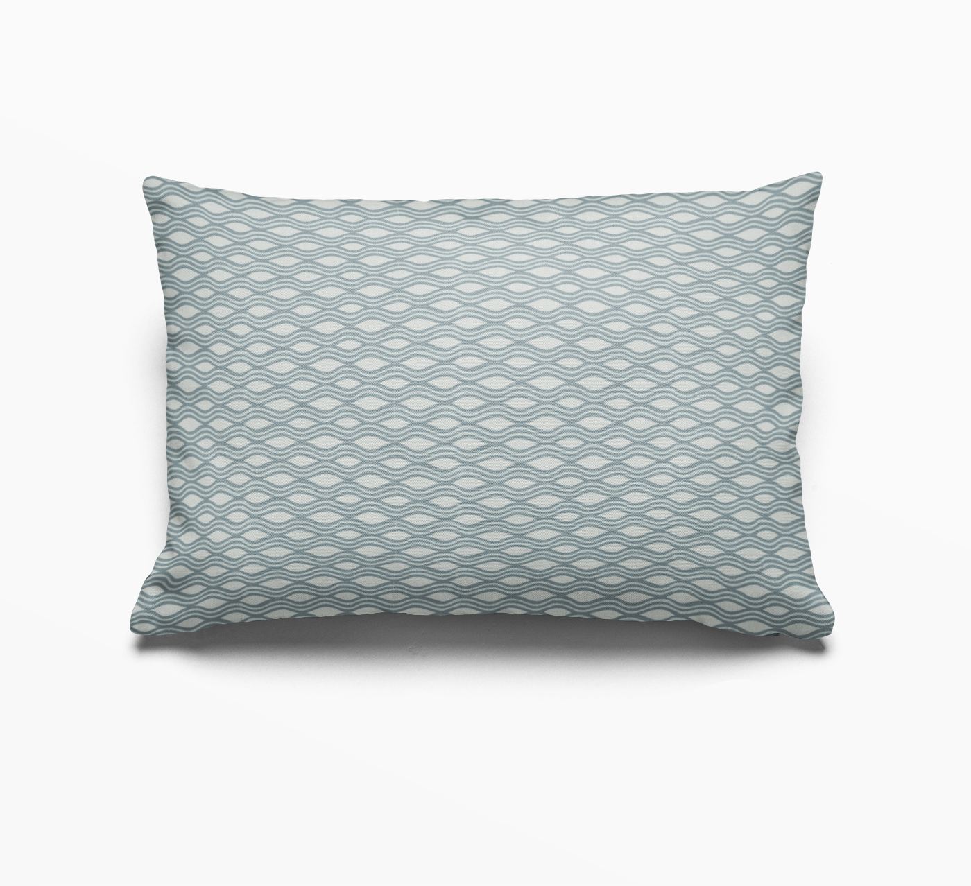 Inlet pillow in Cloud by Emily Daws – lumbar style for benches, sofas, or window seats in coastal homes