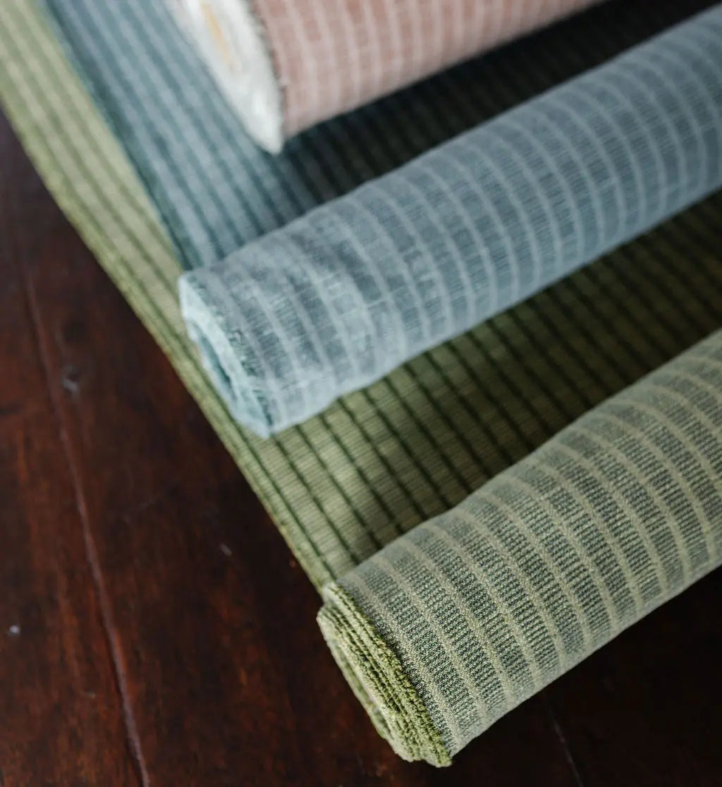Jetty fabric in Palm by Emily Daws styled in an interior β Waterways Collection