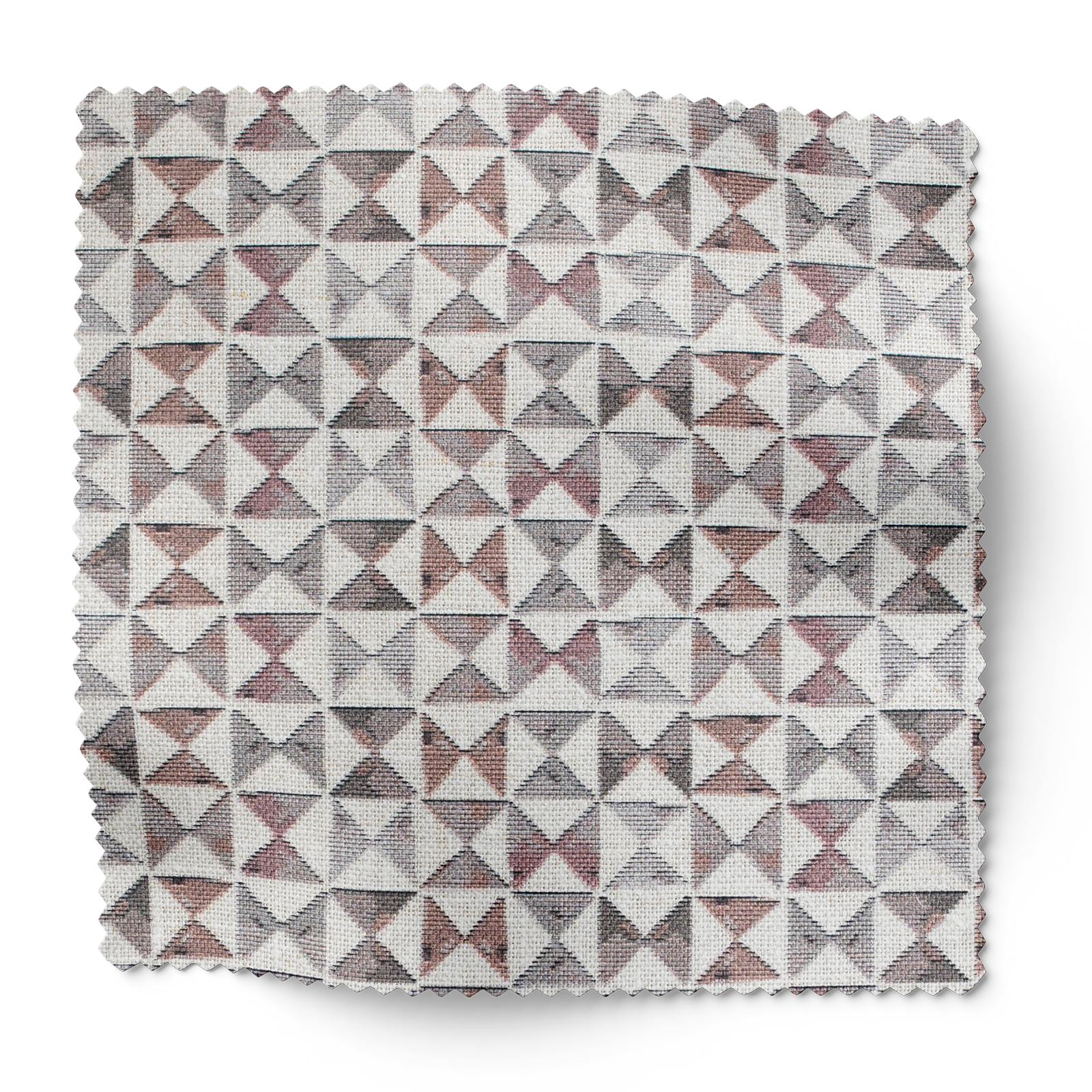 Kaleidoscope fabric in Cranberry by Emily Daws – forest-inspired swatch with dotted and organic motifs