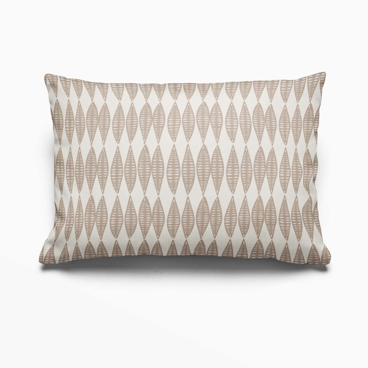 Leaflette pillow in Suede by Emily Daws – lumbar pillow for beds or benches in a soft country interior