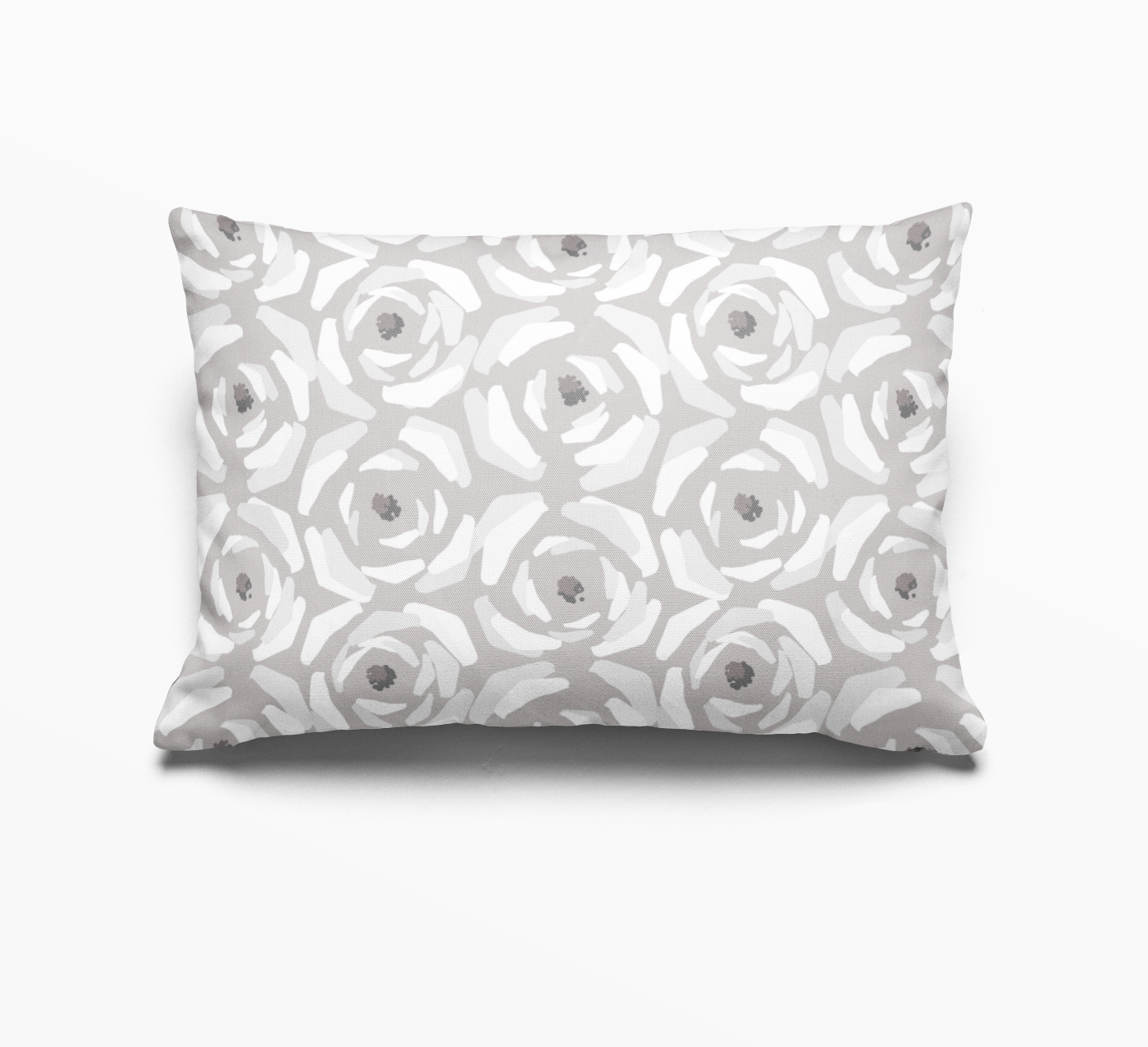 Magnolia pillow in Natural by Emily Daws – lumbar throw pillow for beds, benches, or accent chairs