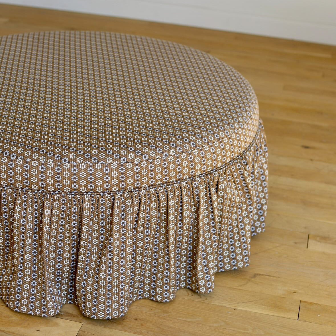 Nectar fabric in Walnut styled by Emily Daws – nature-inspired textile for cabin or mountain homes