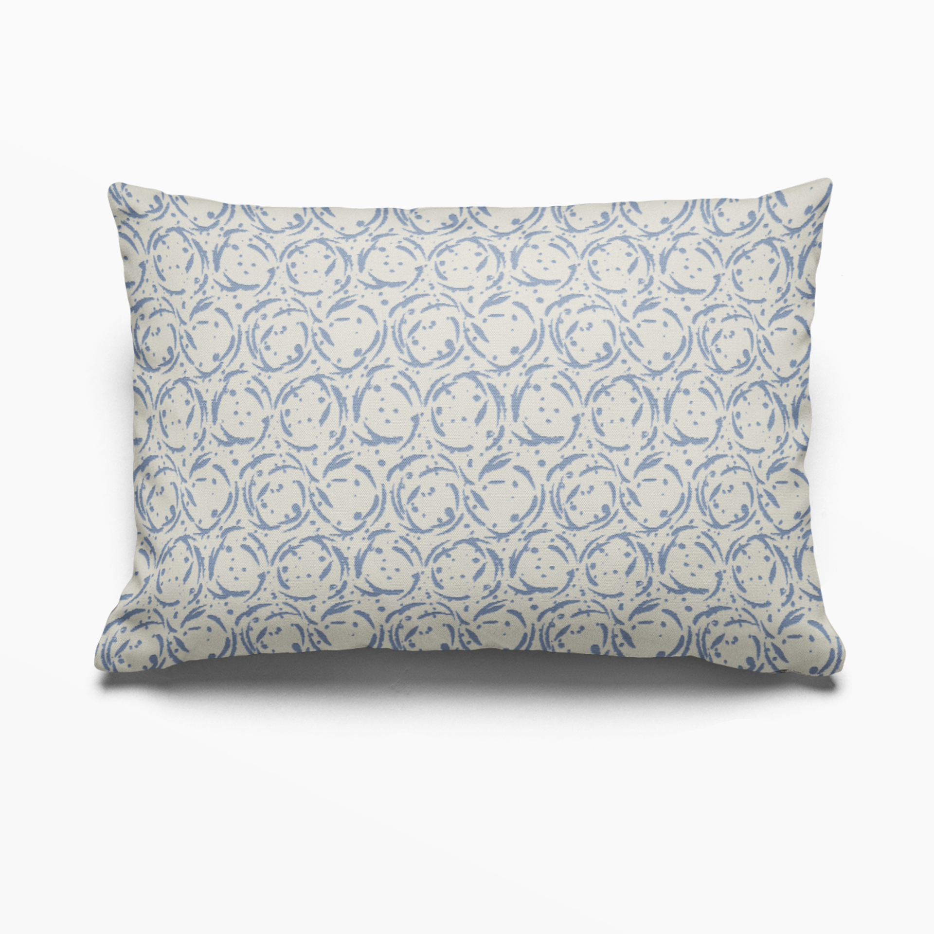 Nest pillow in Raindrop by Emily Daws – lumbar shape perfect for cabin beds or mountain homes