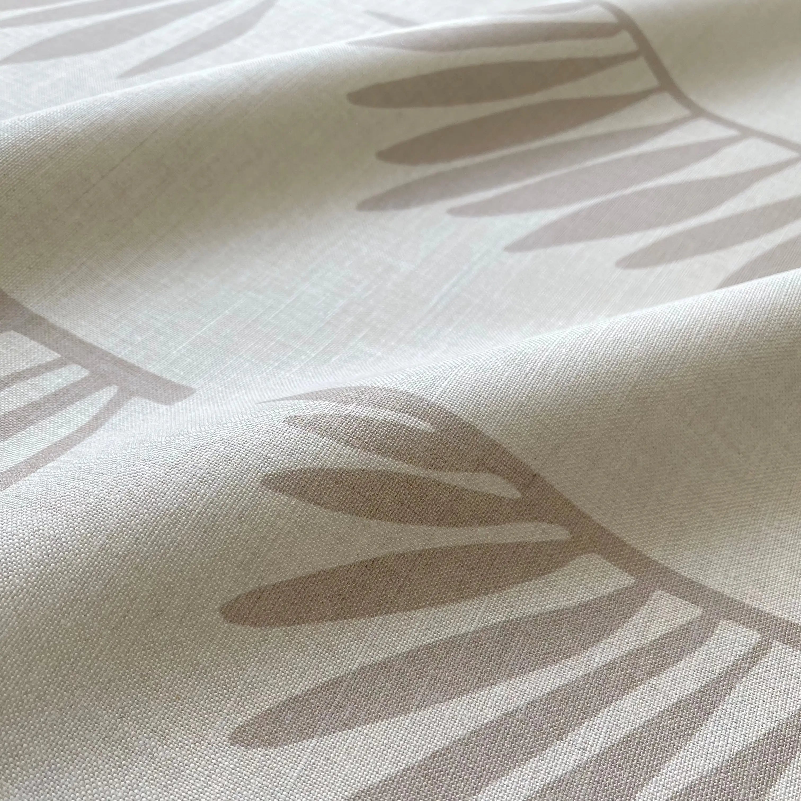 Palmetto fabric in Clay by Emily Daws — close-up detail of Belgian linen, Charleston Collection