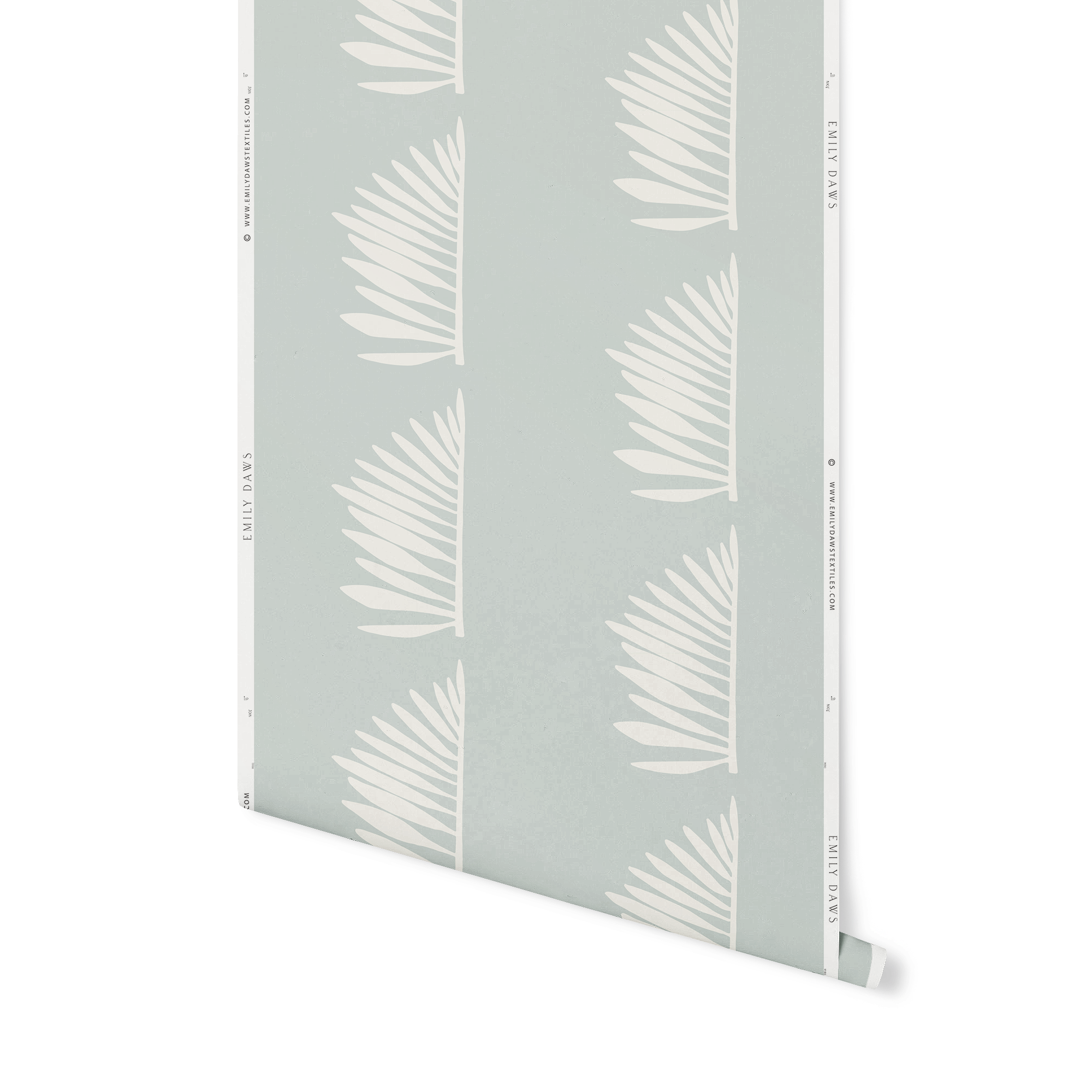 Palmetto wallpaper in Haint Blue – close-up showing texture and tone of design