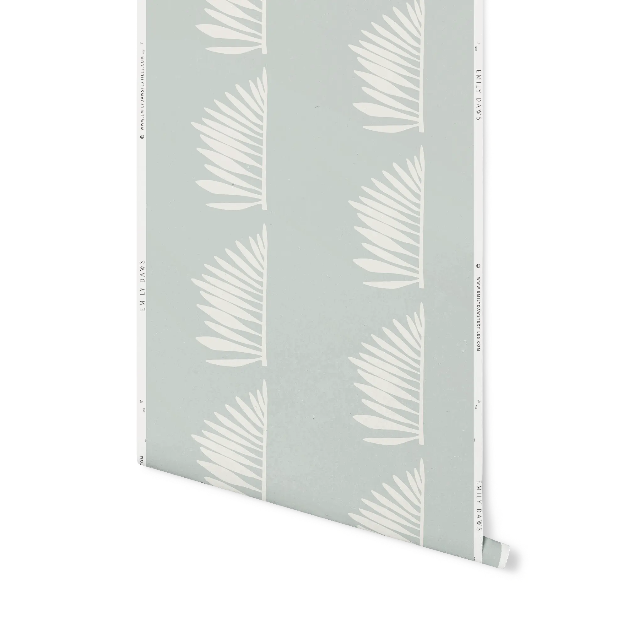 Palmetto wallpaper in Haint Blue – close-up showing texture and tone of design