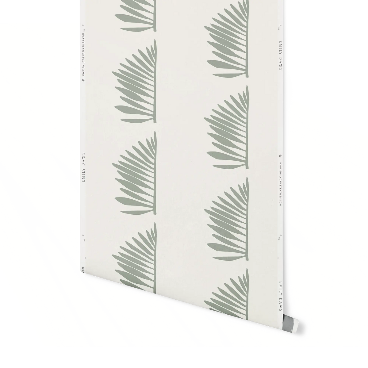 Palmetto wallpaper in Sage – close-up showing texture and tone of design