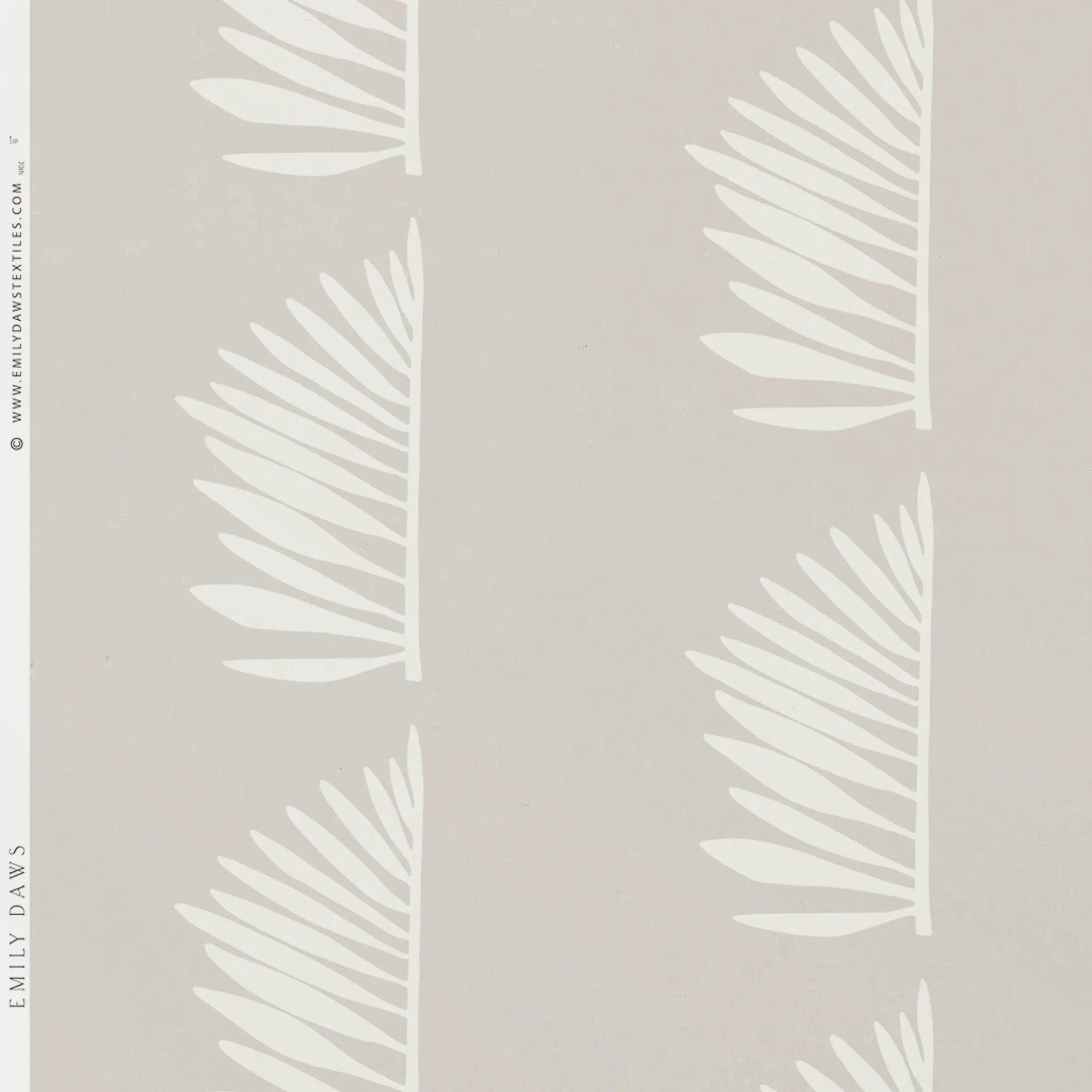 Palmetto wallpaper in Shell by Emily Daws – product view of repeating motif for interior walls