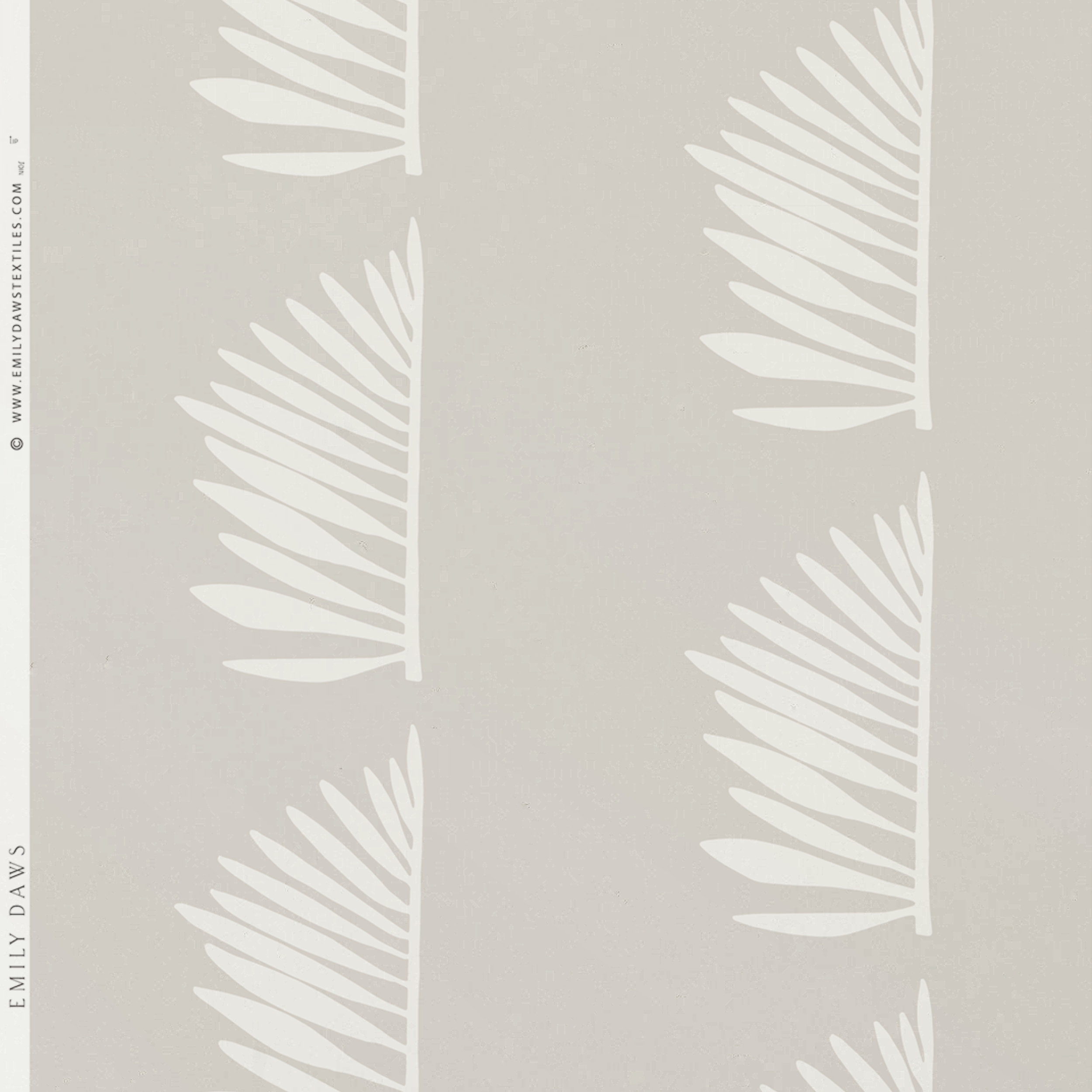 Palmetto wallpaper in Shell by Emily Daws – product view of repeating motif for interior walls