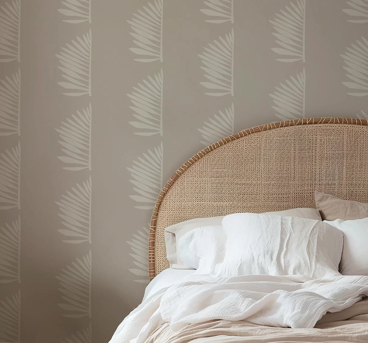 Palmetto wallpaper in Shell styled by Emily Daws – shown in a Charleston home entryway
