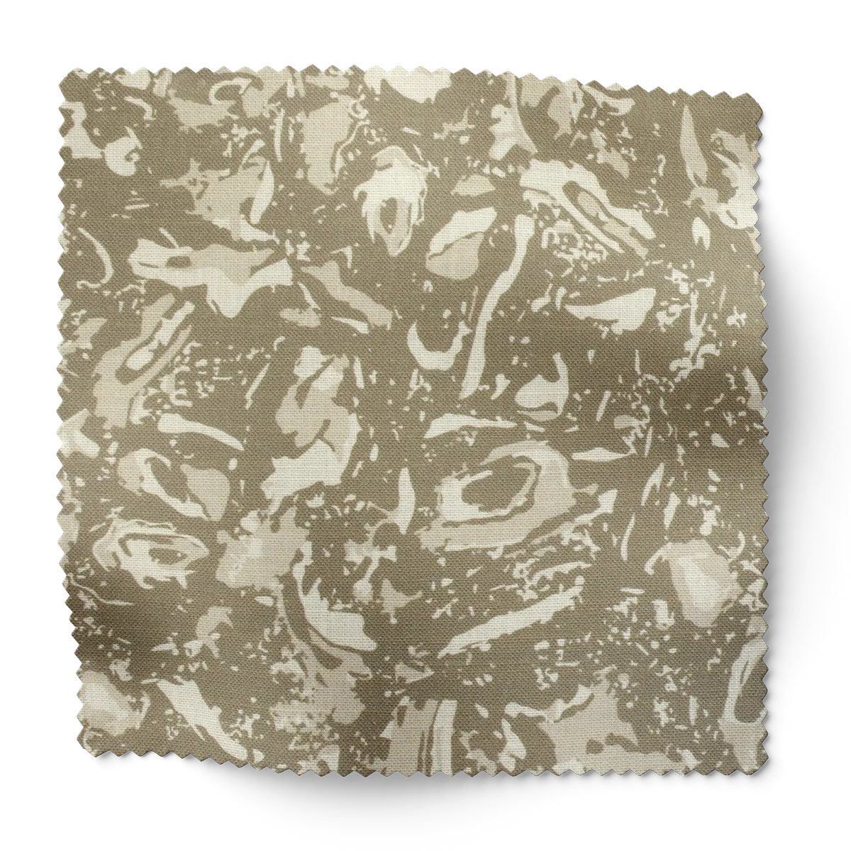 River Reef fabric swatch in Hazel by Emily Daws — 6x6 Belgian linen sample, Waterways Collection