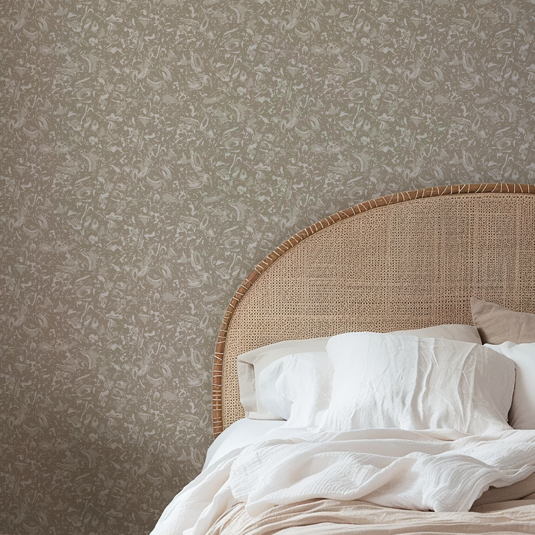 River Reef wallpaper in Natural styled by Emily Daws – shown in a Charleston home entryway