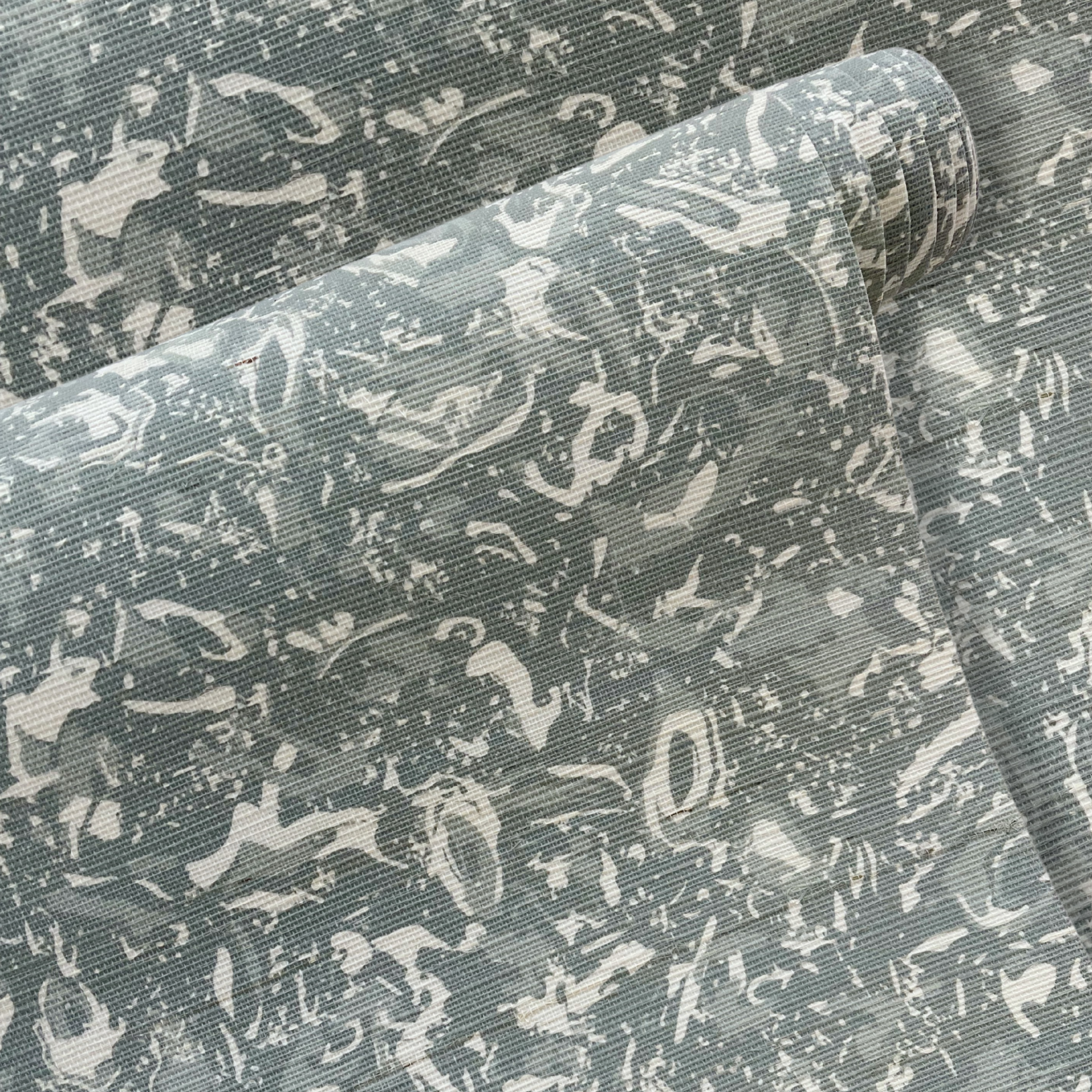 River Reef wallpaper in Ocean by Emily Daws – product view of repeating motif for interior walls