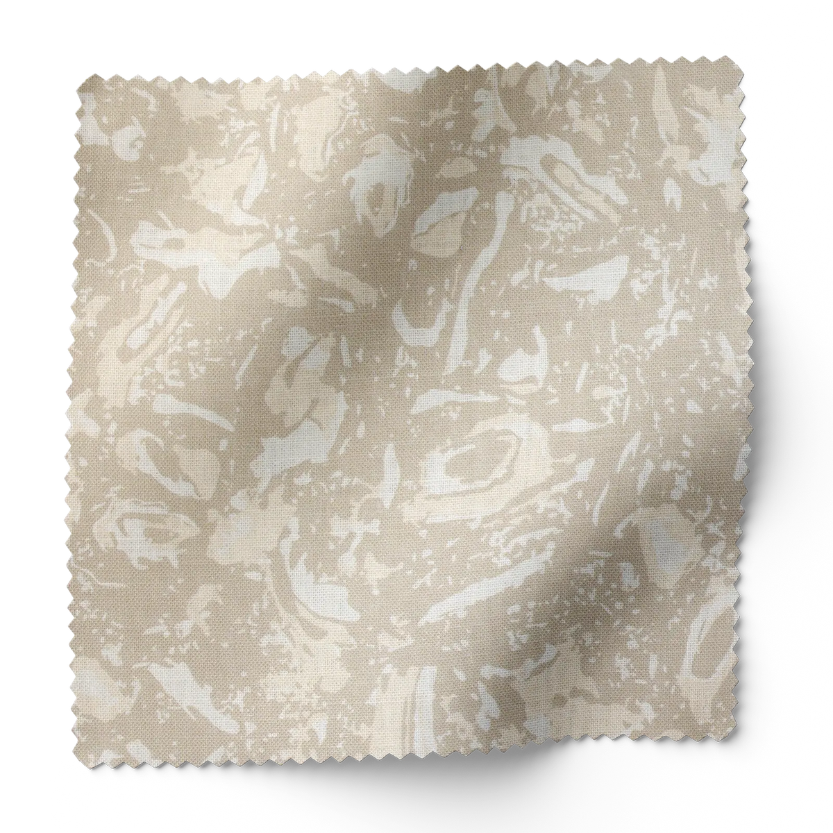 River Reef fabric swatch in Raffia by Emily Daws — 6x6 Belgian linen sample, Waterways Collection